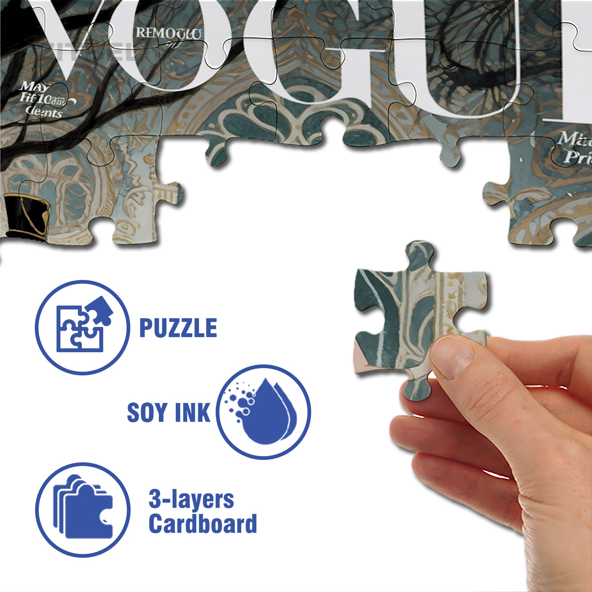 Magazine 500pcs/1000pcs Jigsaw Puzzle, Scratch-Resistant, Interactive Family Game & Brain-Boosting DIY Decor, Perfect for Halloween, Christmas & New Year Gifts, Family Puzzle Game