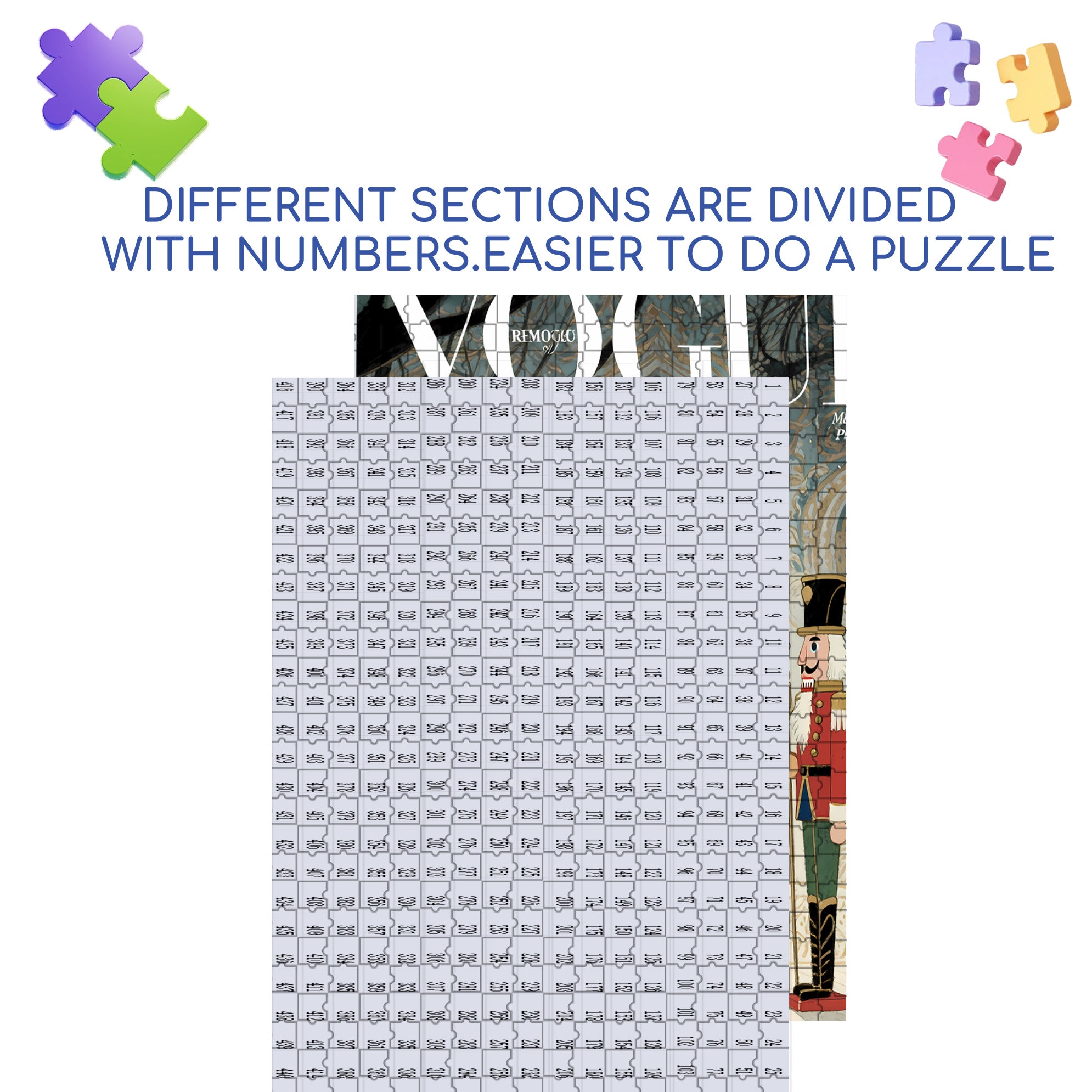 Magazine 500pcs/1000pcs Jigsaw Puzzle, Scratch-Resistant, Interactive Family Game & Brain-Boosting DIY Decor, Perfect for Halloween, Christmas & New Year Gifts, Family Puzzle Game