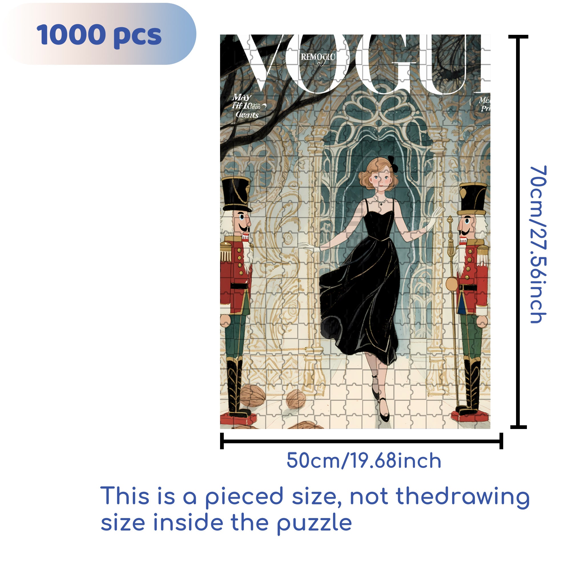 Magazine 500pcs/1000pcs Jigsaw Puzzle, Scratch-Resistant, Interactive Family Game & Brain-Boosting DIY Decor, Perfect for Halloween, Christmas & New Year Gifts, Family Puzzle Game