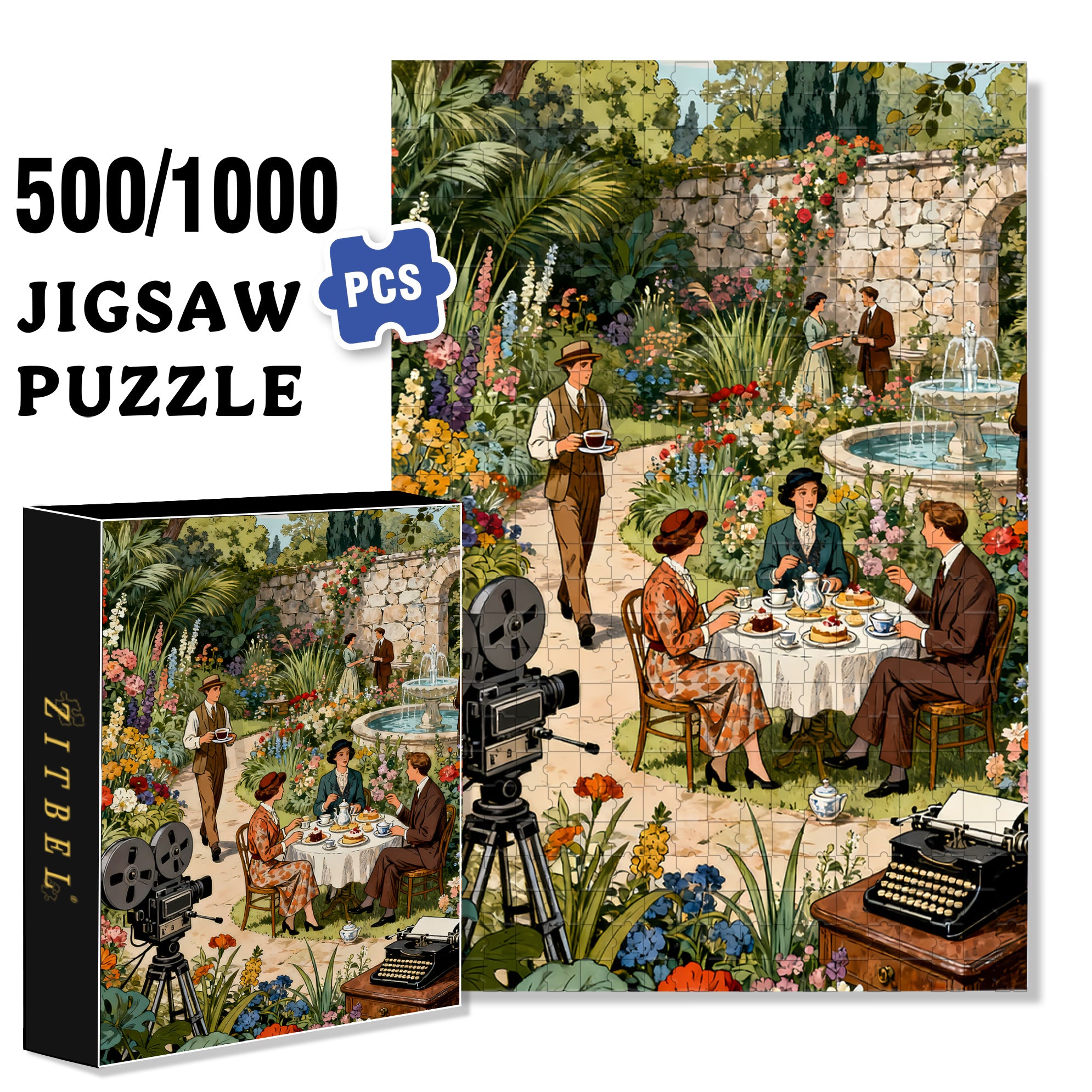 Making A Movie 500pcs/1000pcs Jigsaw Puzzle, Scratch-Resistant, Interactive Family Game & Brain-Boosting DIY Decor, Perfect for Halloween, Christmas & New Year Gifts, Family Puzzle Game
