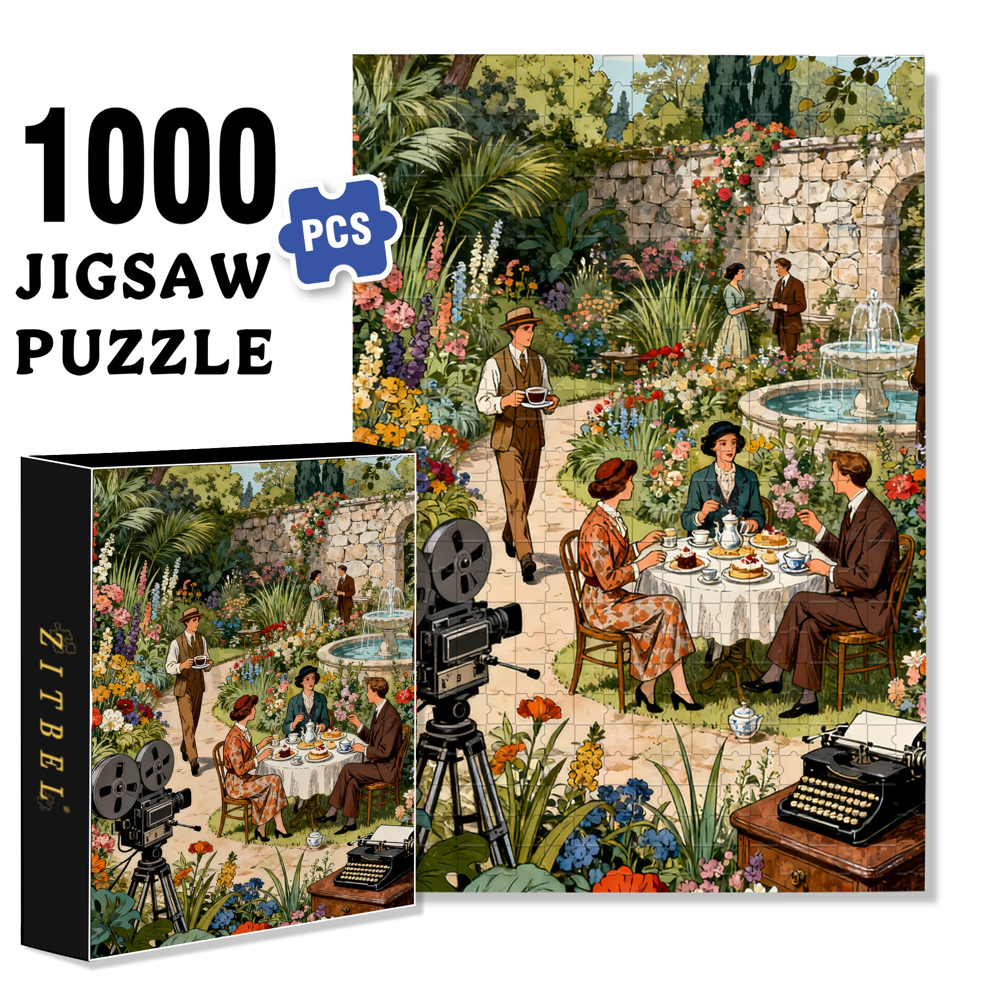 Making A Movie 500pcs/1000pcs Jigsaw Puzzle, Scratch-Resistant, Interactive Family Game & Brain-Boosting DIY Decor, Perfect for Halloween, Christmas & New Year Gifts, Family Puzzle Game