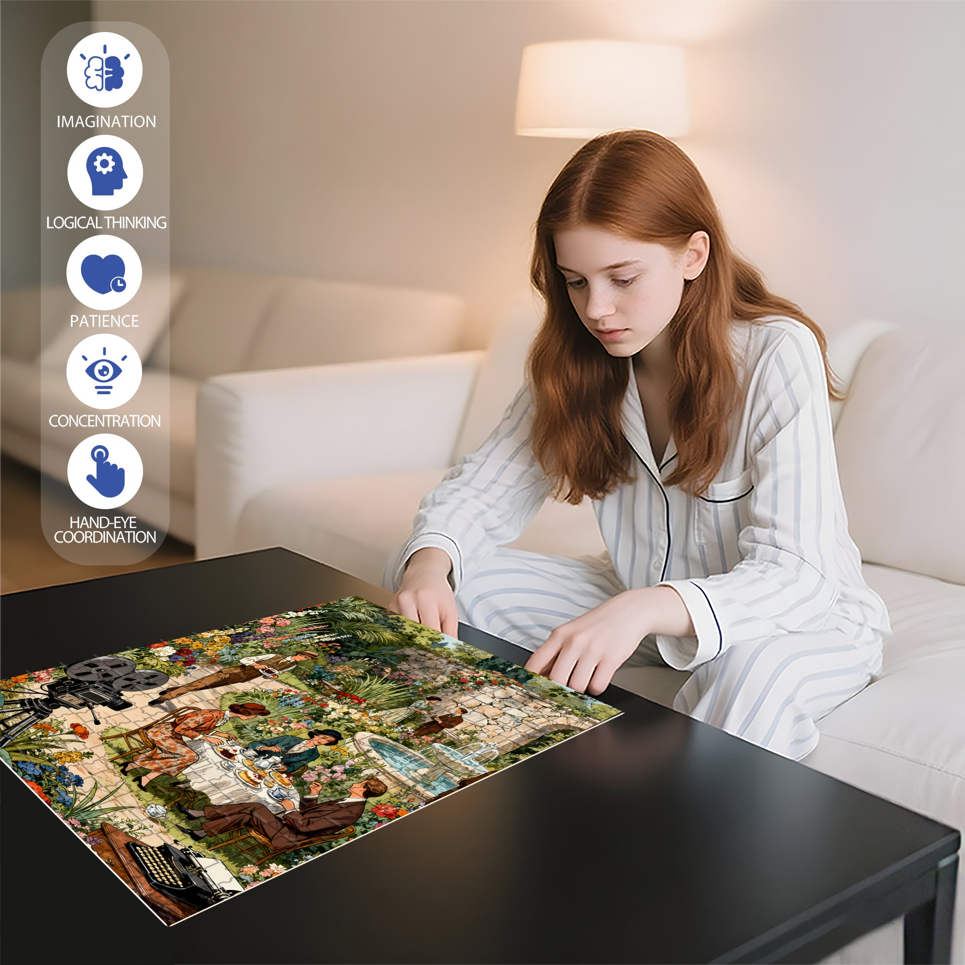 Making A Movie 500pcs/1000pcs Jigsaw Puzzle, Scratch-Resistant, Interactive Family Game & Brain-Boosting DIY Decor, Perfect for Halloween, Christmas & New Year Gifts, Family Puzzle Game