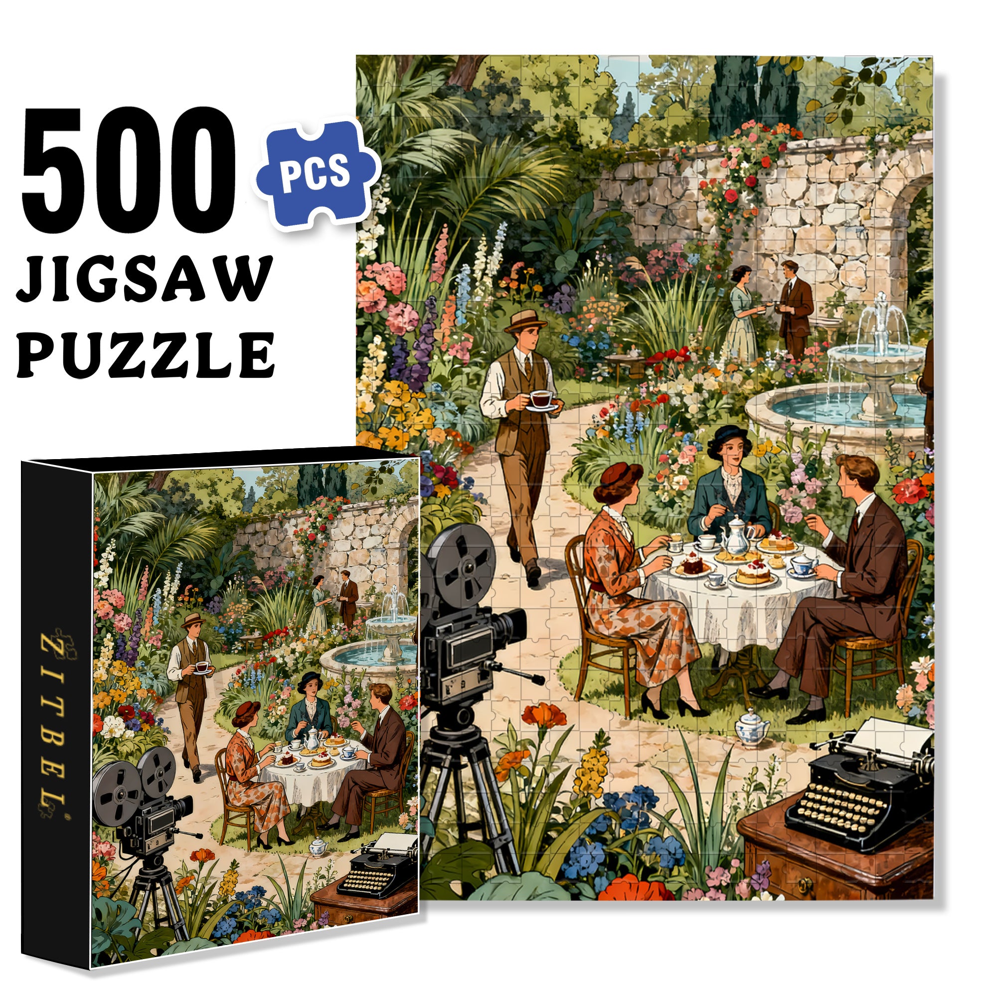 Making A Movie 500pcs/1000pcs Jigsaw Puzzle, Scratch-Resistant, Interactive Family Game & Brain-Boosting DIY Decor, Perfect for Halloween, Christmas & New Year Gifts, Family Puzzle Game