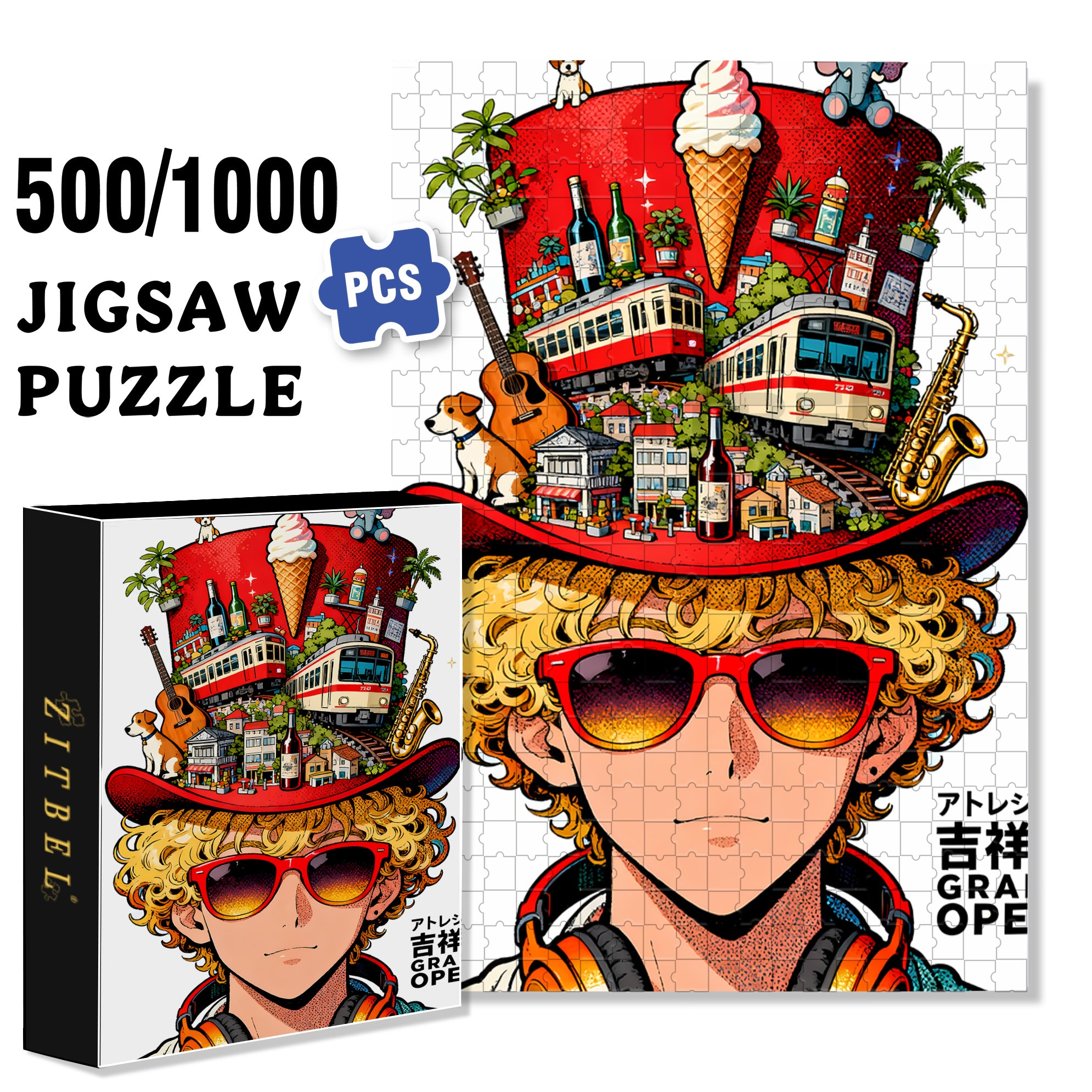 My Thoughts 500pcs/1000pcs Jigsaw Puzzle, Scratch-Resistant, Interactive Family Game & Brain-Boosting DIY Decor, Perfect for Halloween, Christmas & New Year Gifts, Family Puzzle Game