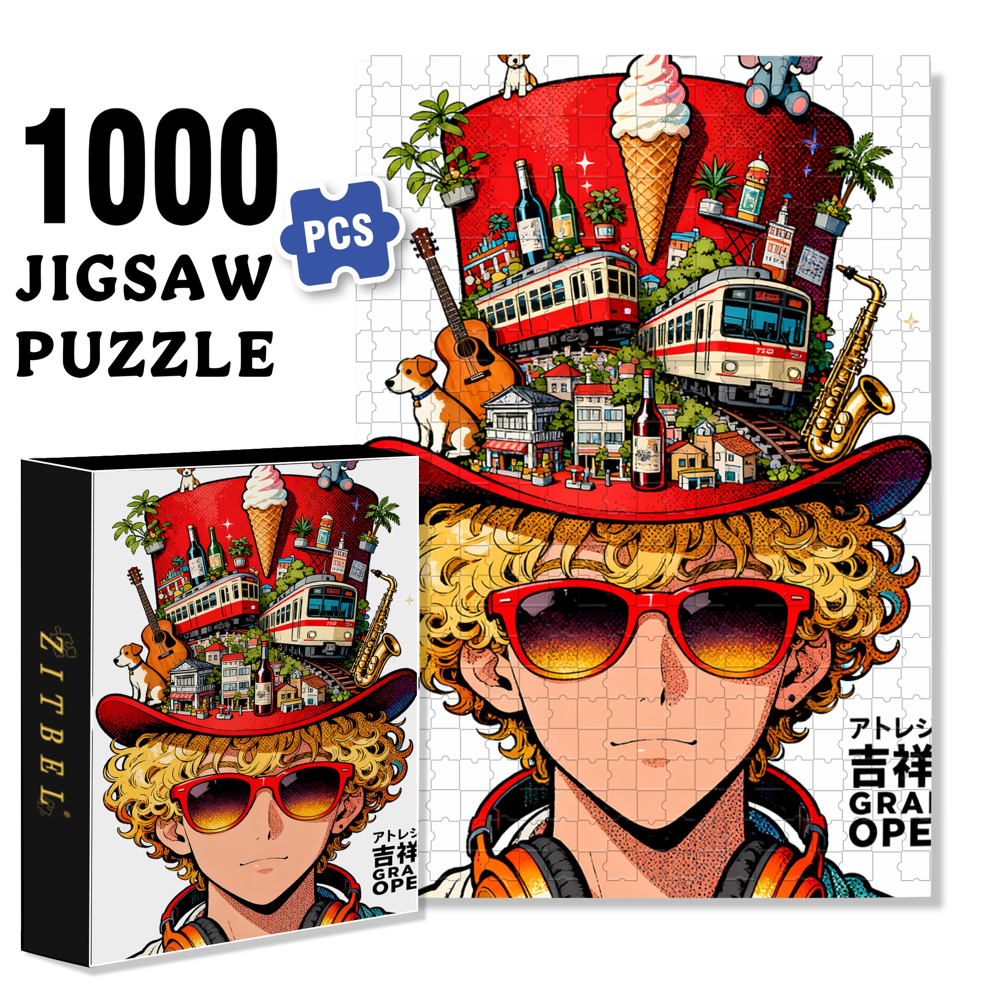 My Thoughts 500pcs/1000pcs Jigsaw Puzzle, Scratch-Resistant, Interactive Family Game & Brain-Boosting DIY Decor, Perfect for Halloween, Christmas & New Year Gifts, Family Puzzle Game