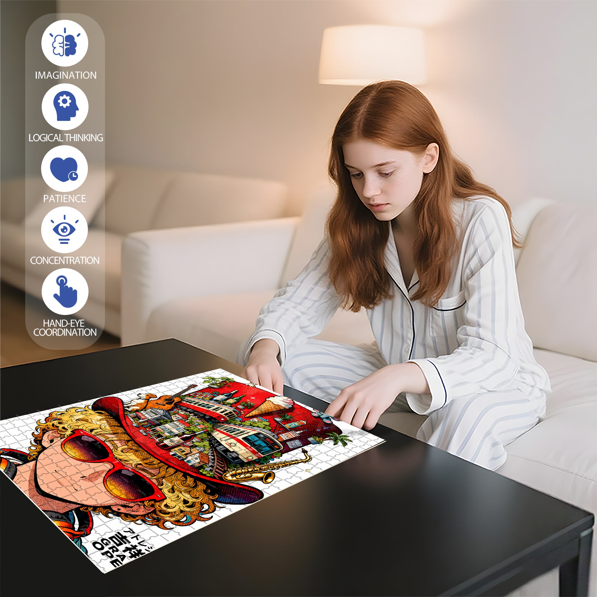 My Thoughts 500pcs/1000pcs Jigsaw Puzzle, Scratch-Resistant, Interactive Family Game & Brain-Boosting DIY Decor, Perfect for Halloween, Christmas & New Year Gifts, Family Puzzle Game