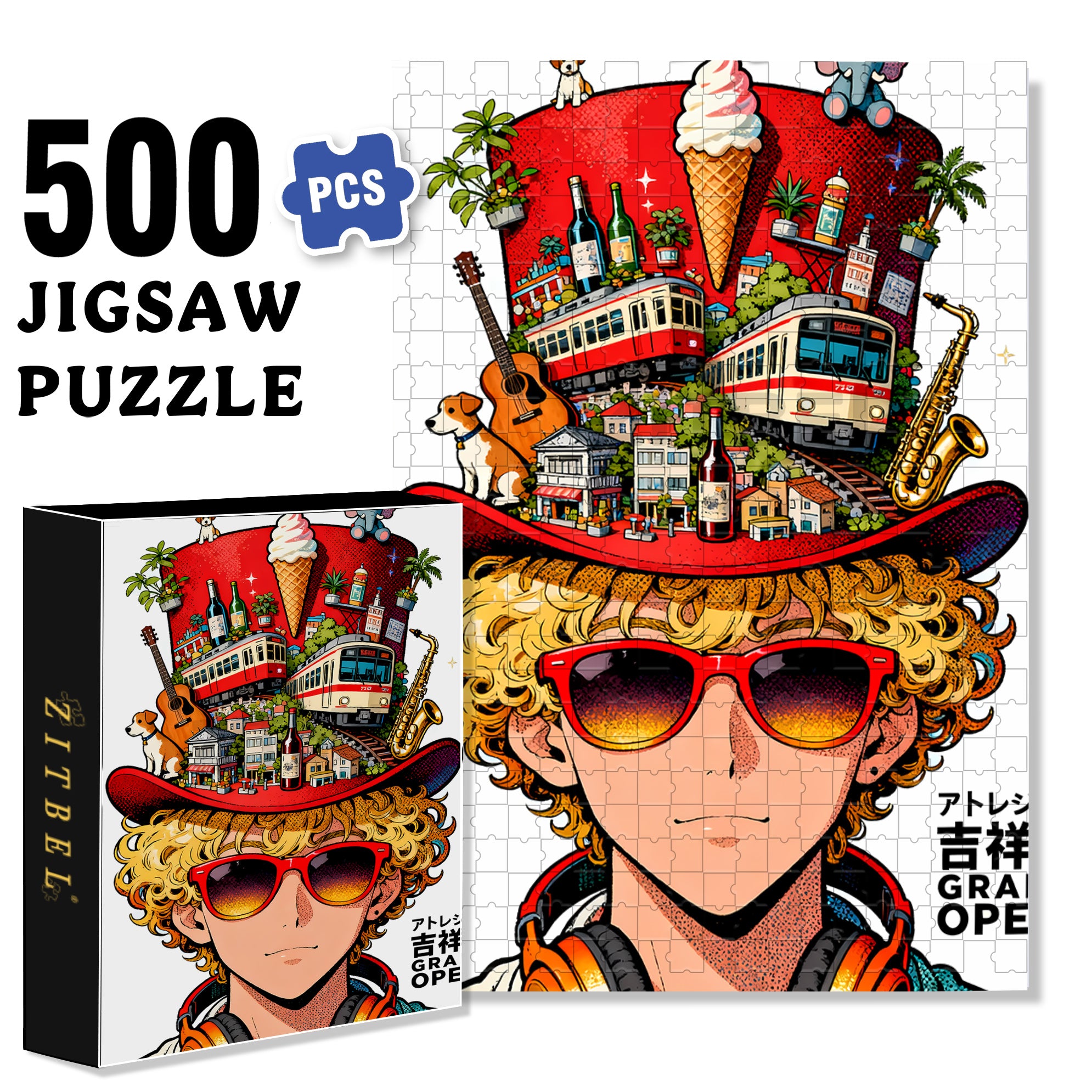 My Thoughts 500pcs/1000pcs Jigsaw Puzzle, Scratch-Resistant, Interactive Family Game & Brain-Boosting DIY Decor, Perfect for Halloween, Christmas & New Year Gifts, Family Puzzle Game