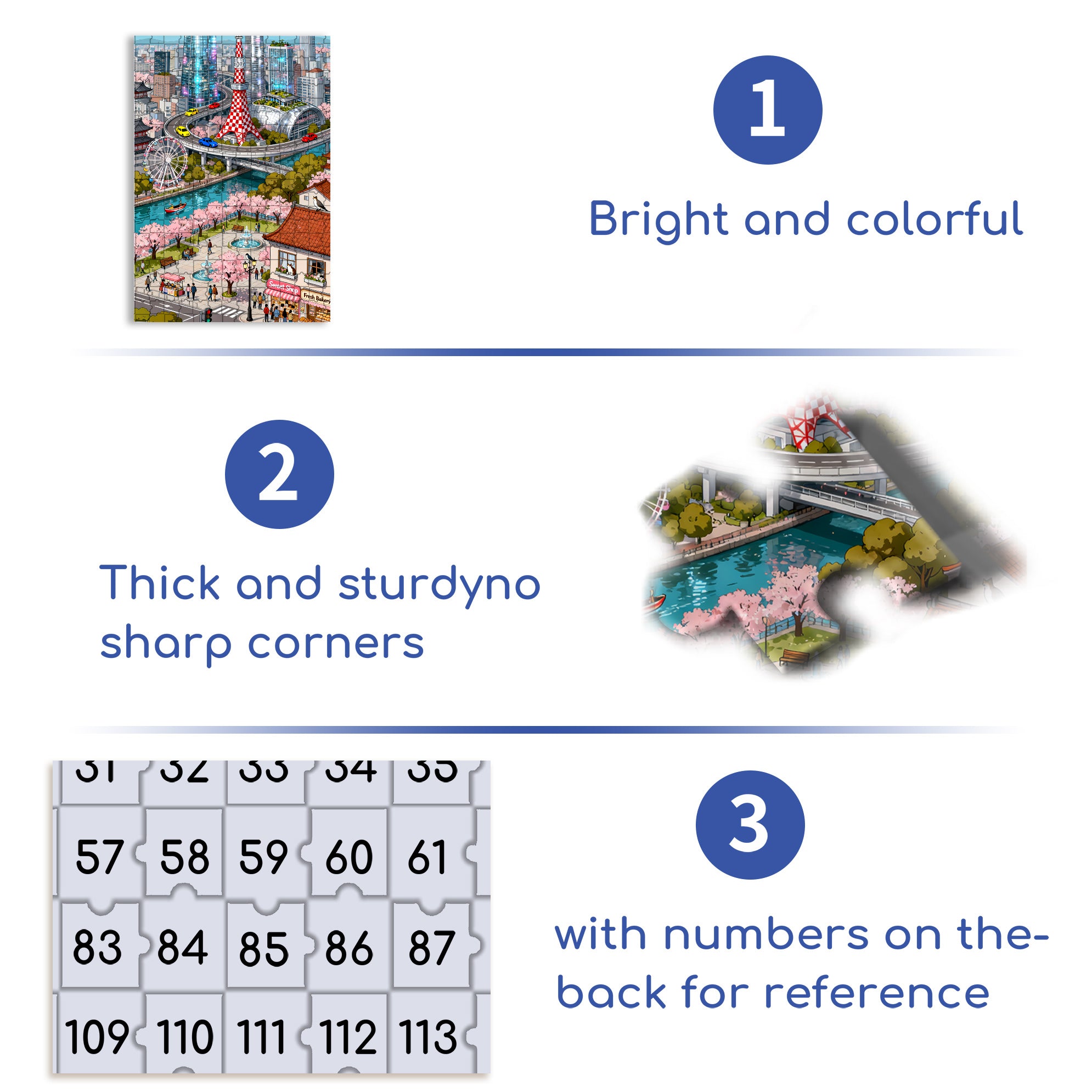 Modern City 500pcs/1000pcs Jigsaw Puzzle, Scratch-Resistant, Interactive Family Game & Brain-Boosting DIY Decor, Perfect for Halloween, Christmas & New Year Gifts, Family Puzzle Game