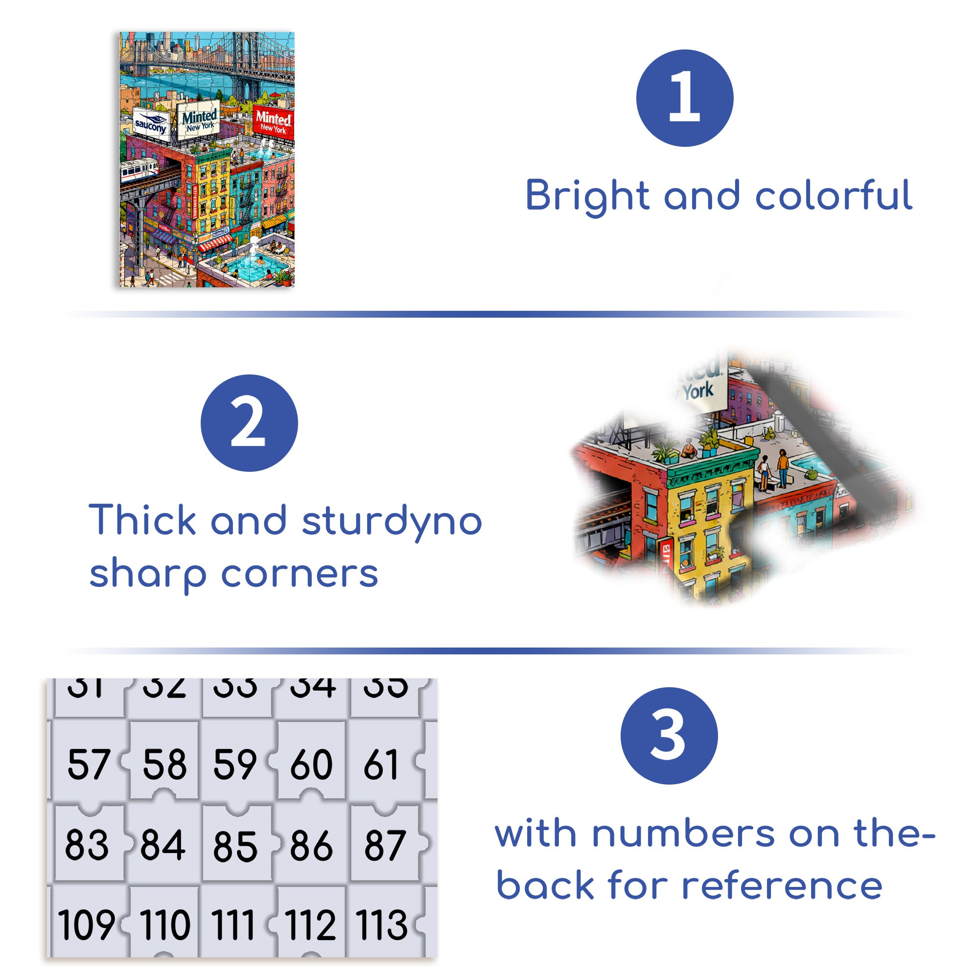 NewYork 500pcs/1000pcs Jigsaw Puzzle, Scratch-Resistant, Interactive Family Game & Brain-Boosting DIY Decor, Perfect for Halloween, Christmas & New Year Gifts, Family Puzzle Game