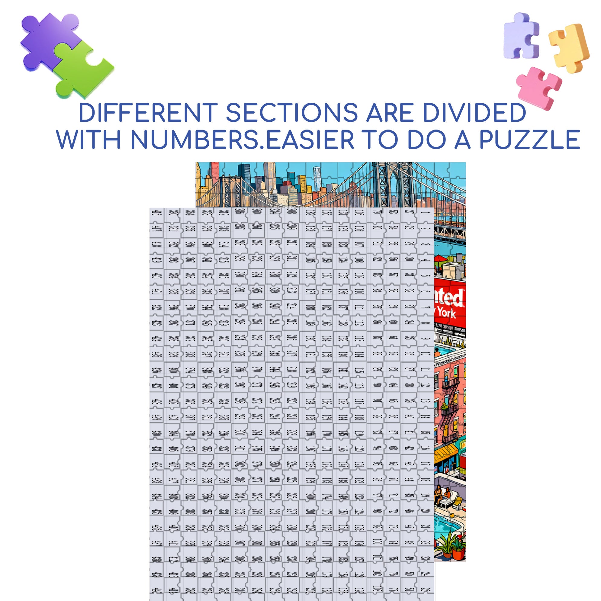 NewYork 500pcs/1000pcs Jigsaw Puzzle, Scratch-Resistant, Interactive Family Game & Brain-Boosting DIY Decor, Perfect for Halloween, Christmas & New Year Gifts, Family Puzzle Game