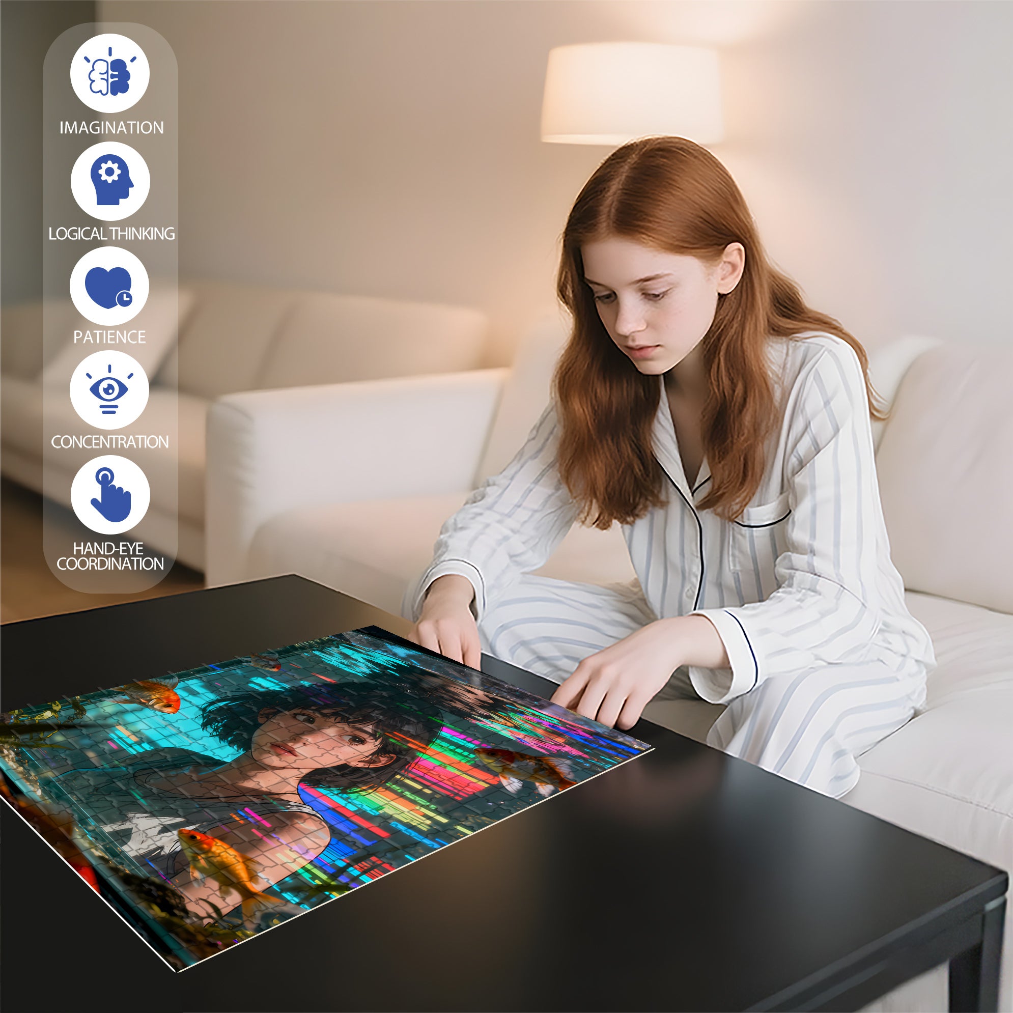 Penetration 500pcs/1000pcs Jigsaw Puzzle, Scratch-Resistant, Interactive Family Game & Brain-Boosting DIY Decor, Perfect for Halloween, Christmas & New Year Gifts, Family Puzzle Game