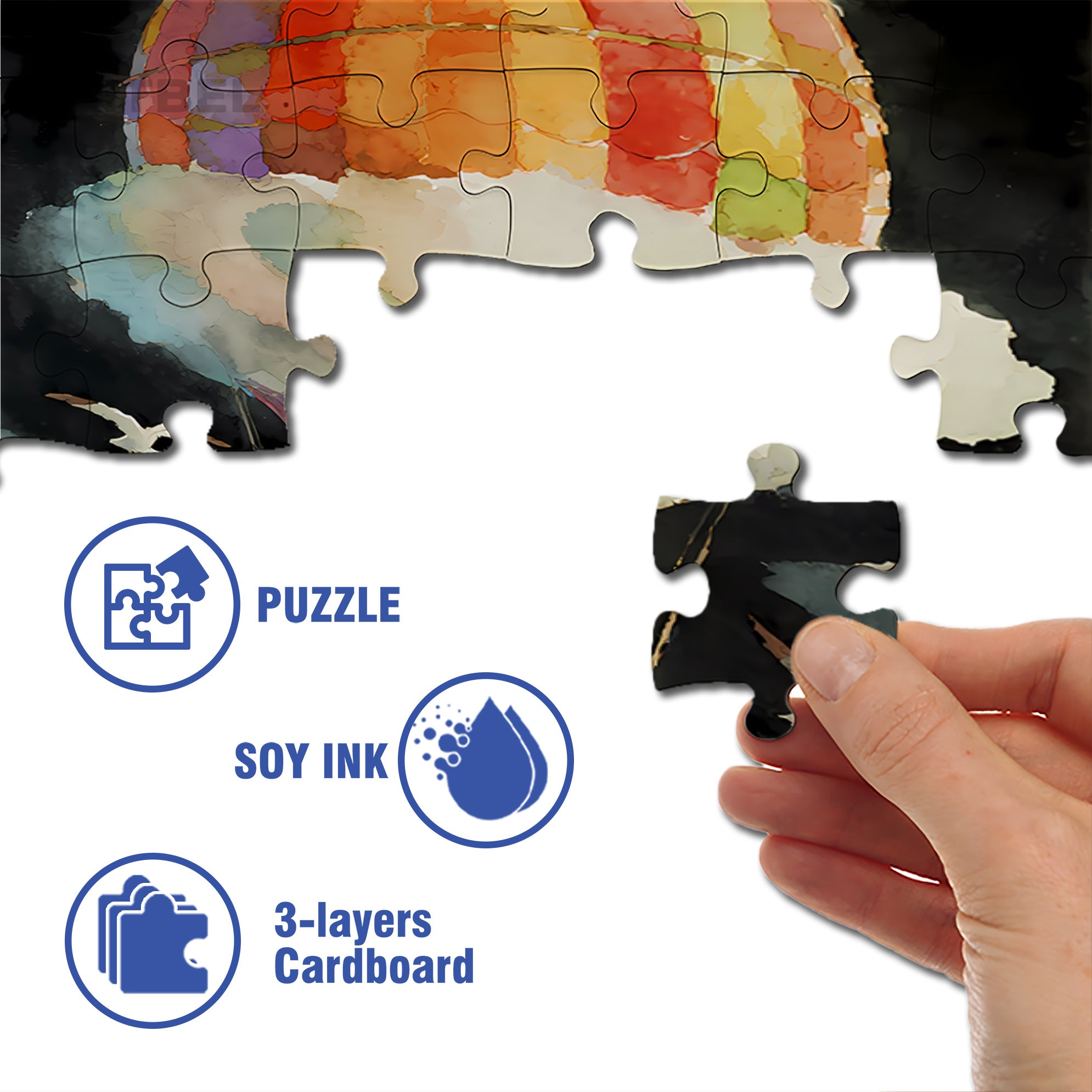 Piglet Flies To The Sky 500pcs/1000pcs Jigsaw Puzzle, Scratch-Resistant, Interactive Family Game & Brain-Boosting DIY Decor, Perfect for Halloween, Christmas & New Year Gifts, Family Puzzle Game