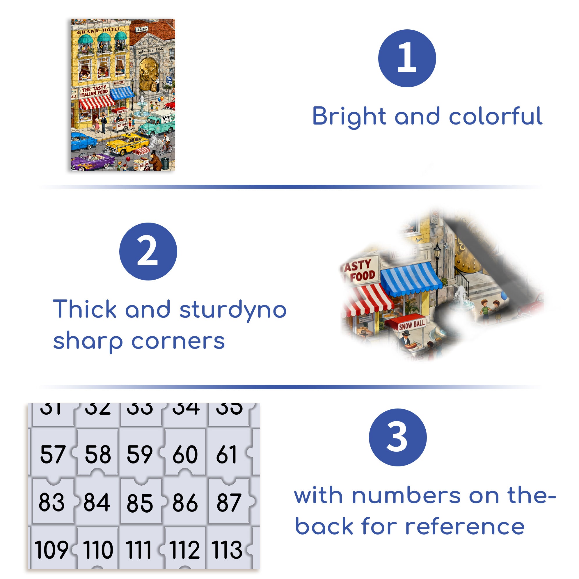 Retro City 500pcs/1000pcs Jigsaw Puzzle, Scratch-Resistant, Interactive Family Game & Brain-Boosting DIY Decor, Perfect for Halloween, Christmas & New Year Gifts, Family Puzzle Game