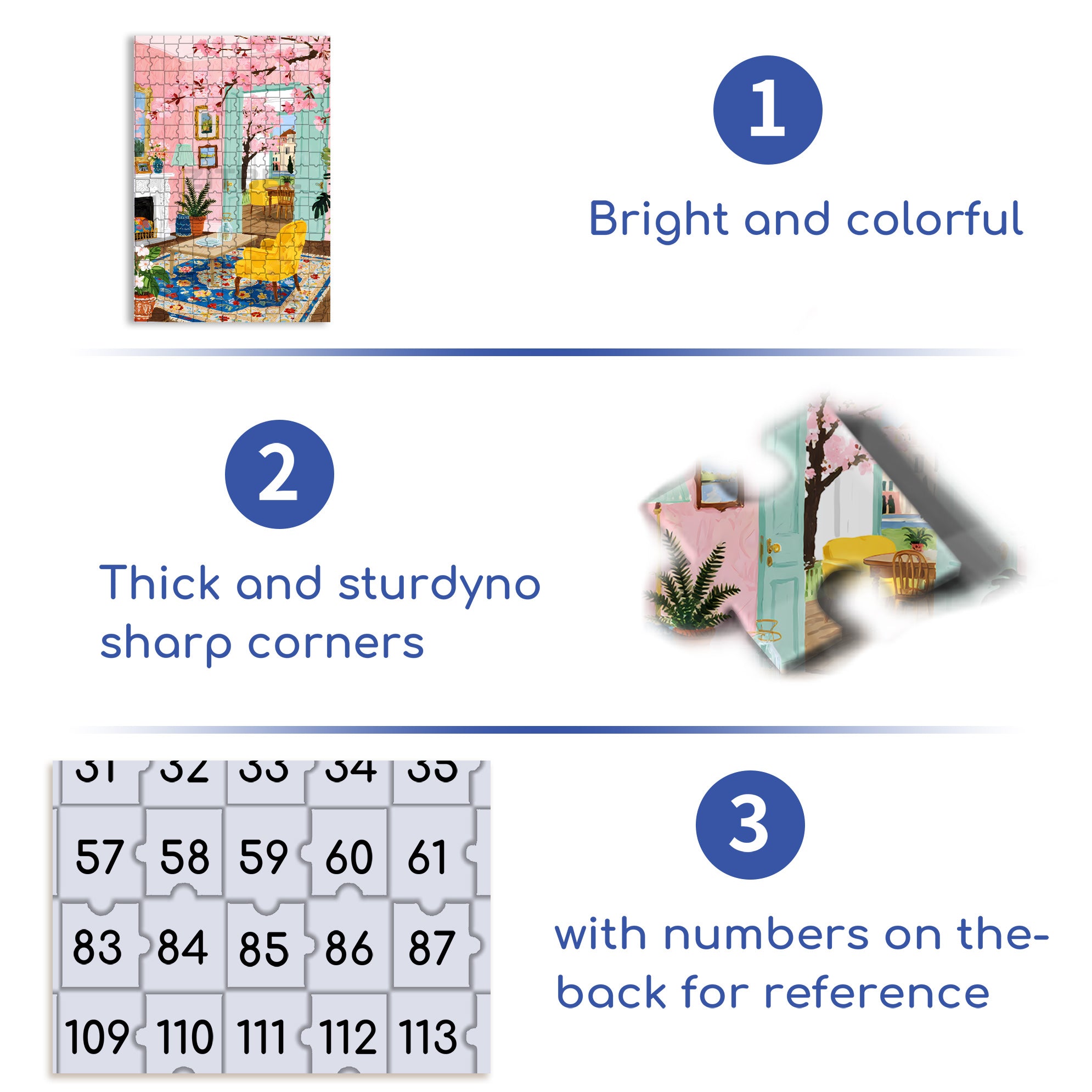 Sakura 500pcs/1000pcs Jigsaw Puzzle, Scratch-Resistant, Interactive Family Game & Brain-Boosting DIY Decor, Perfect for Halloween, Christmas & New Year Gifts, Family Puzzle Game