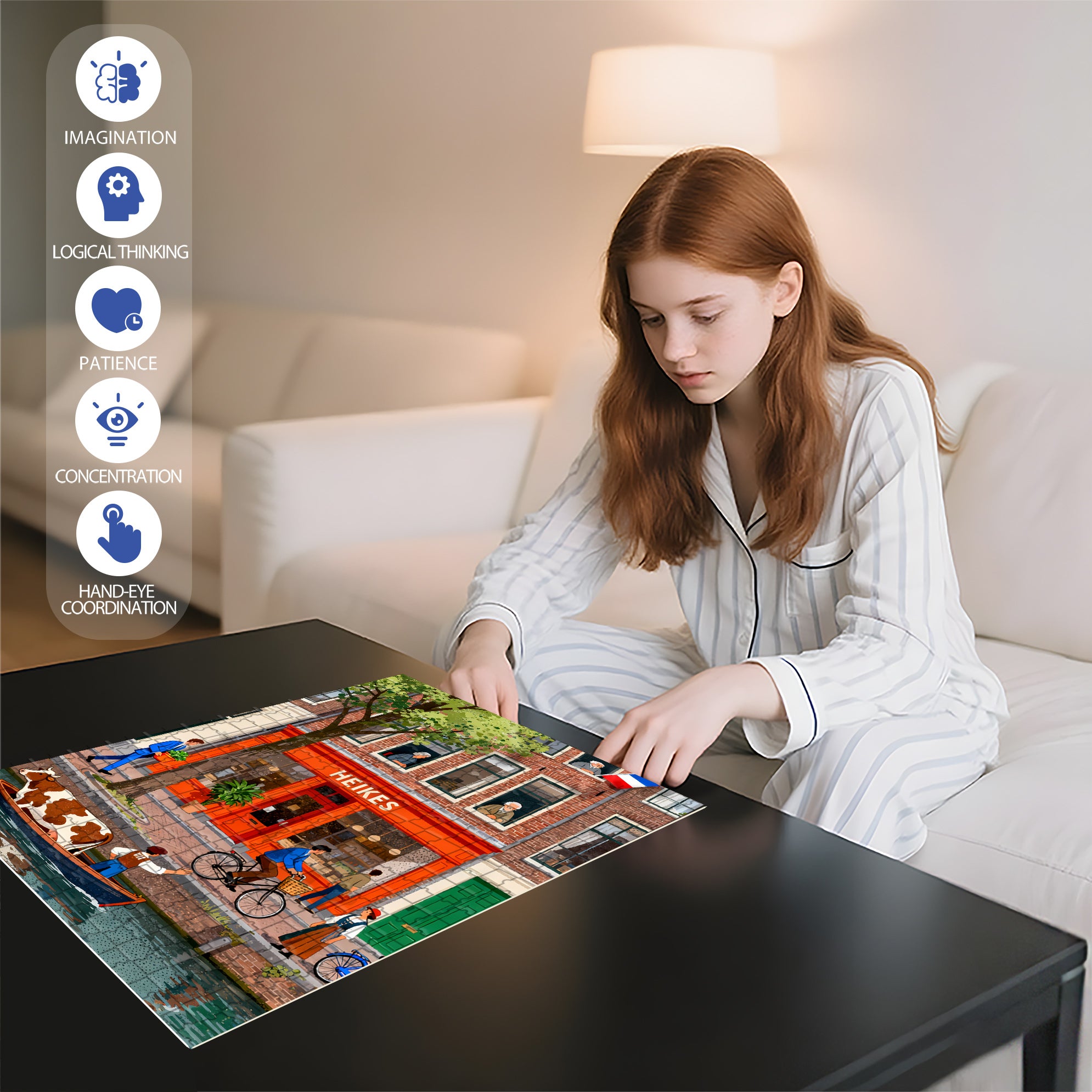 Seine River 500pcs/1000pcs Jigsaw Puzzle, Scratch-Resistant, Interactive Family Game & Brain-Boosting DIY Decor, Perfect for Halloween, Christmas & New Year Gifts, Family Puzzle Game