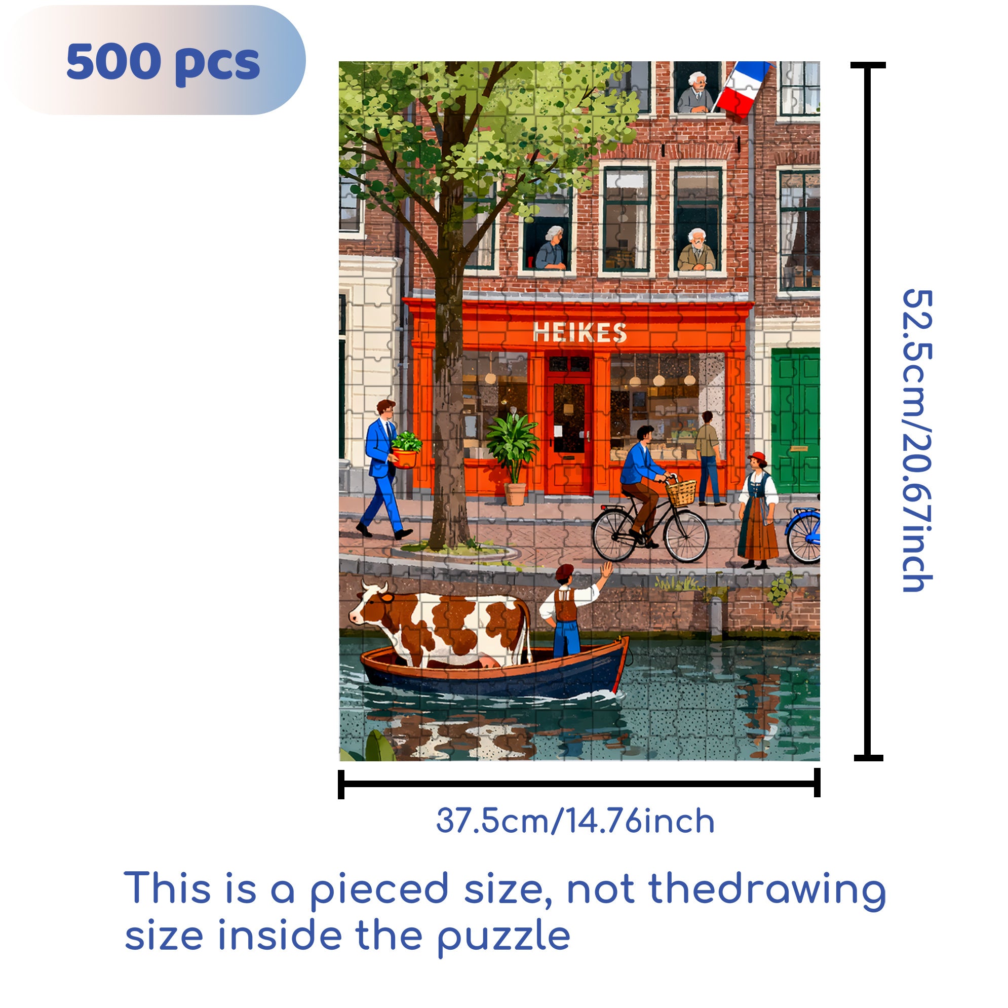 Seine River 500pcs/1000pcs Jigsaw Puzzle, Scratch-Resistant, Interactive Family Game & Brain-Boosting DIY Decor, Perfect for Halloween, Christmas & New Year Gifts, Family Puzzle Game