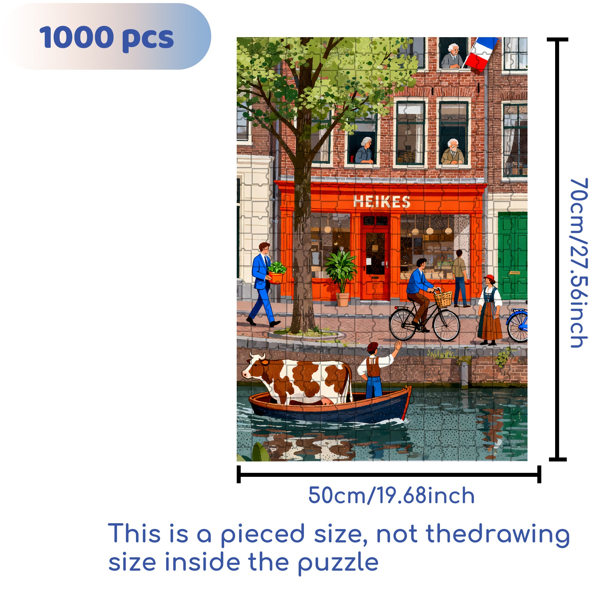 Seine River 500pcs/1000pcs Jigsaw Puzzle, Scratch-Resistant, Interactive Family Game & Brain-Boosting DIY Decor, Perfect for Halloween, Christmas & New Year Gifts, Family Puzzle Game