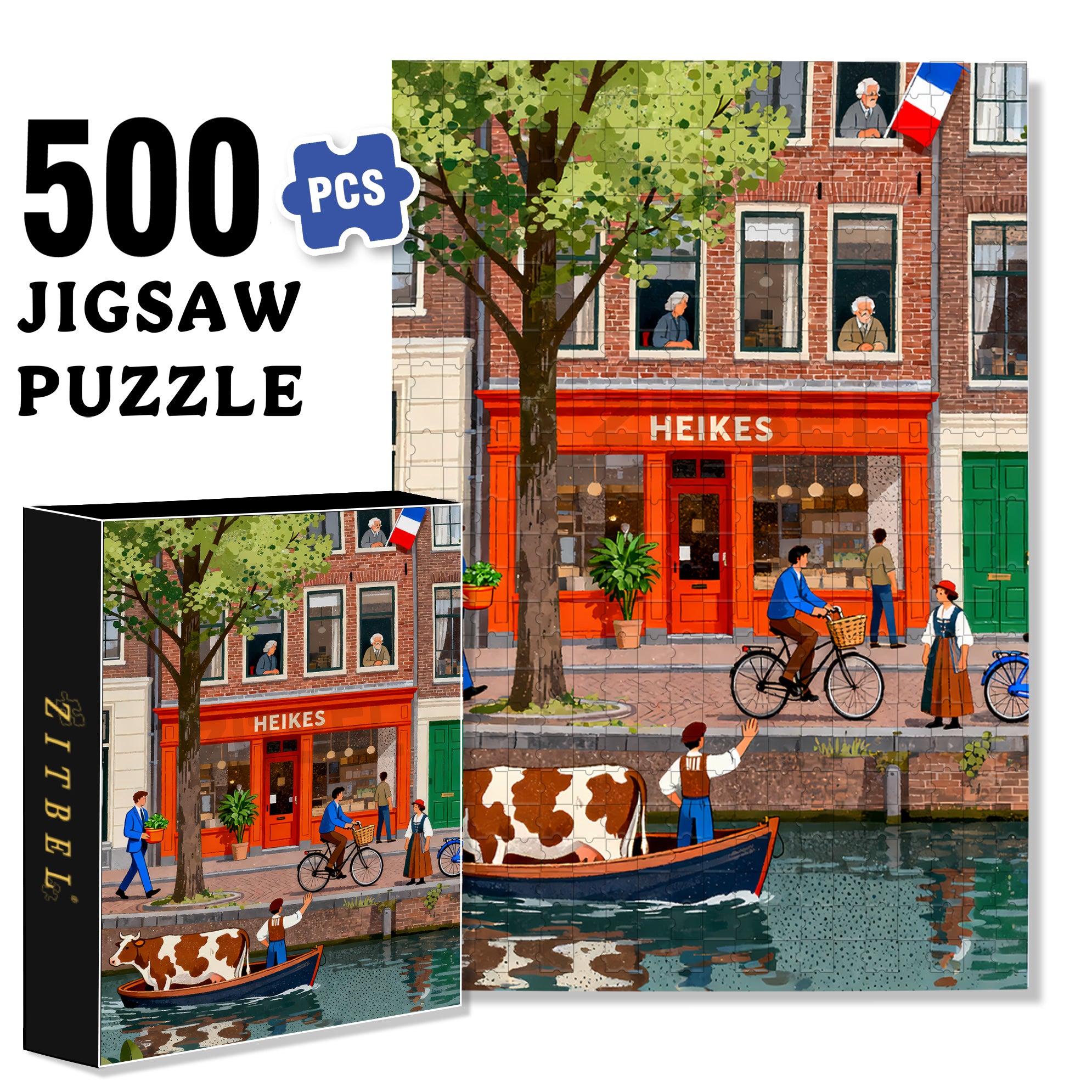 Seine River 500pcs/1000pcs Jigsaw Puzzle, Scratch-Resistant, Interactive Family Game & Brain-Boosting DIY Decor, Perfect for Halloween, Christmas & New Year Gifts, Family Puzzle Game