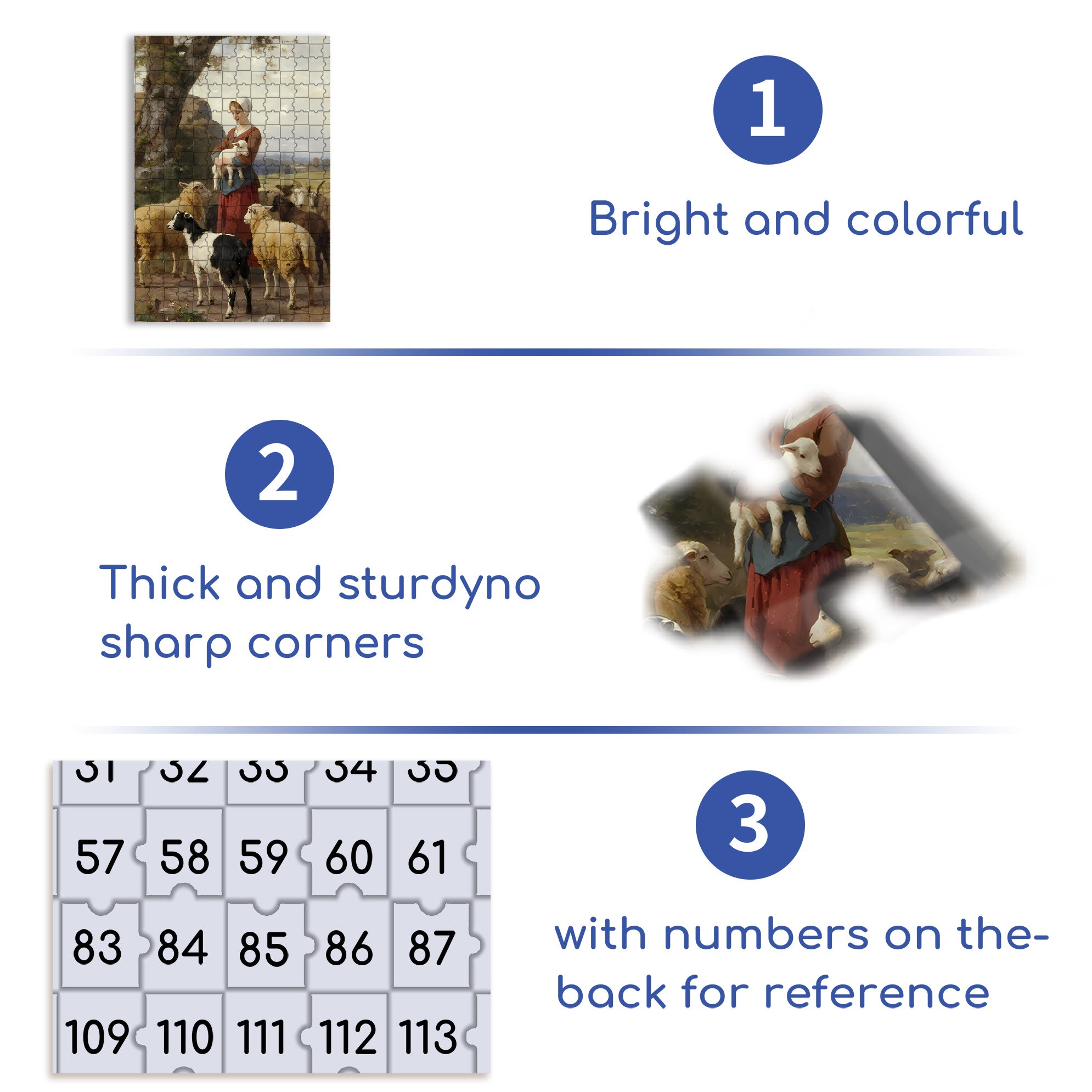 Shepherdess 500pcs/1000pcs Jigsaw Puzzle, Scratch-Resistant, Interactive Family Game & Brain-Boosting DIY Decor, Perfect for Halloween, Christmas & New Year Gifts, Family Puzzle Game