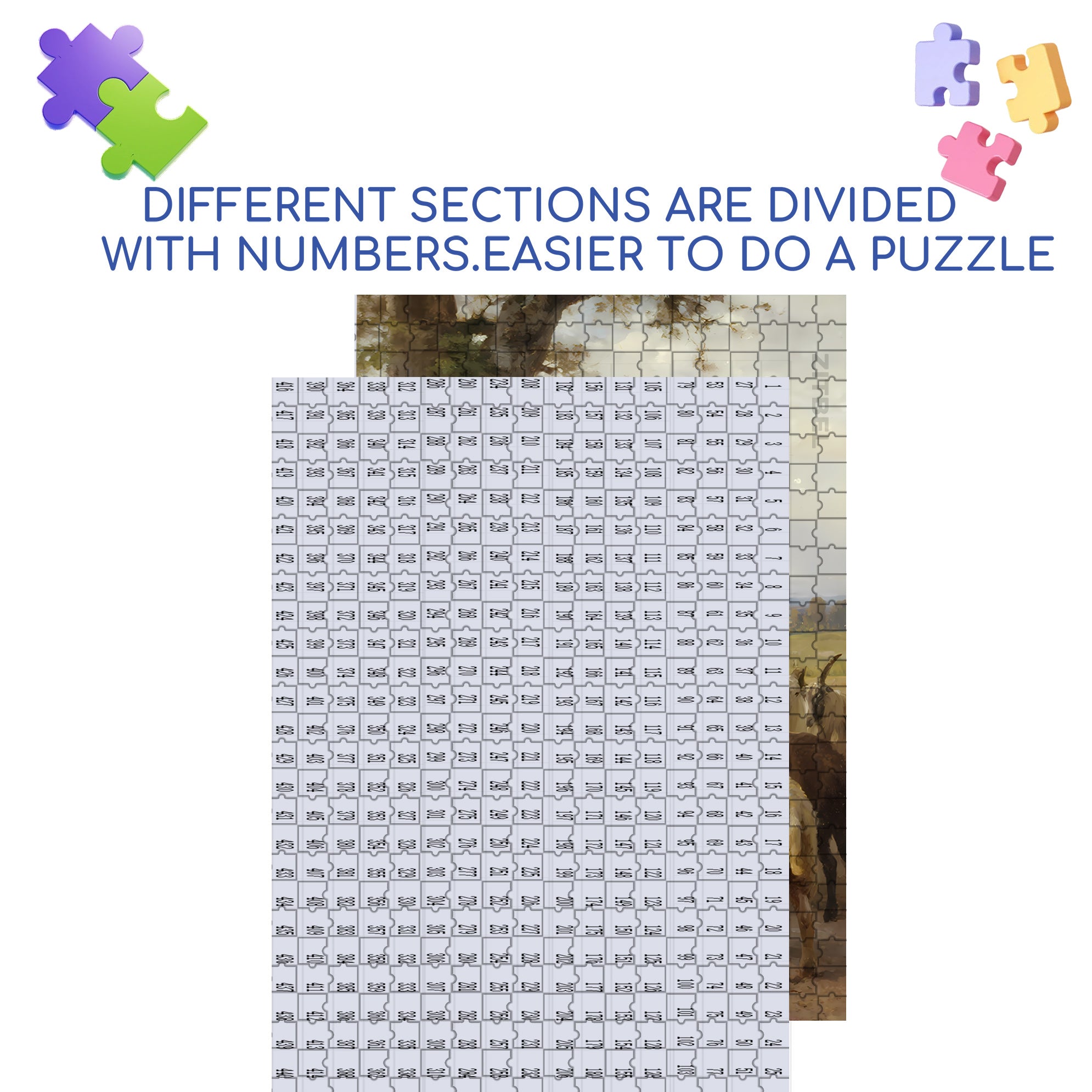Shepherdess 500pcs/1000pcs Jigsaw Puzzle, Scratch-Resistant, Interactive Family Game & Brain-Boosting DIY Decor, Perfect for Halloween, Christmas & New Year Gifts, Family Puzzle Game