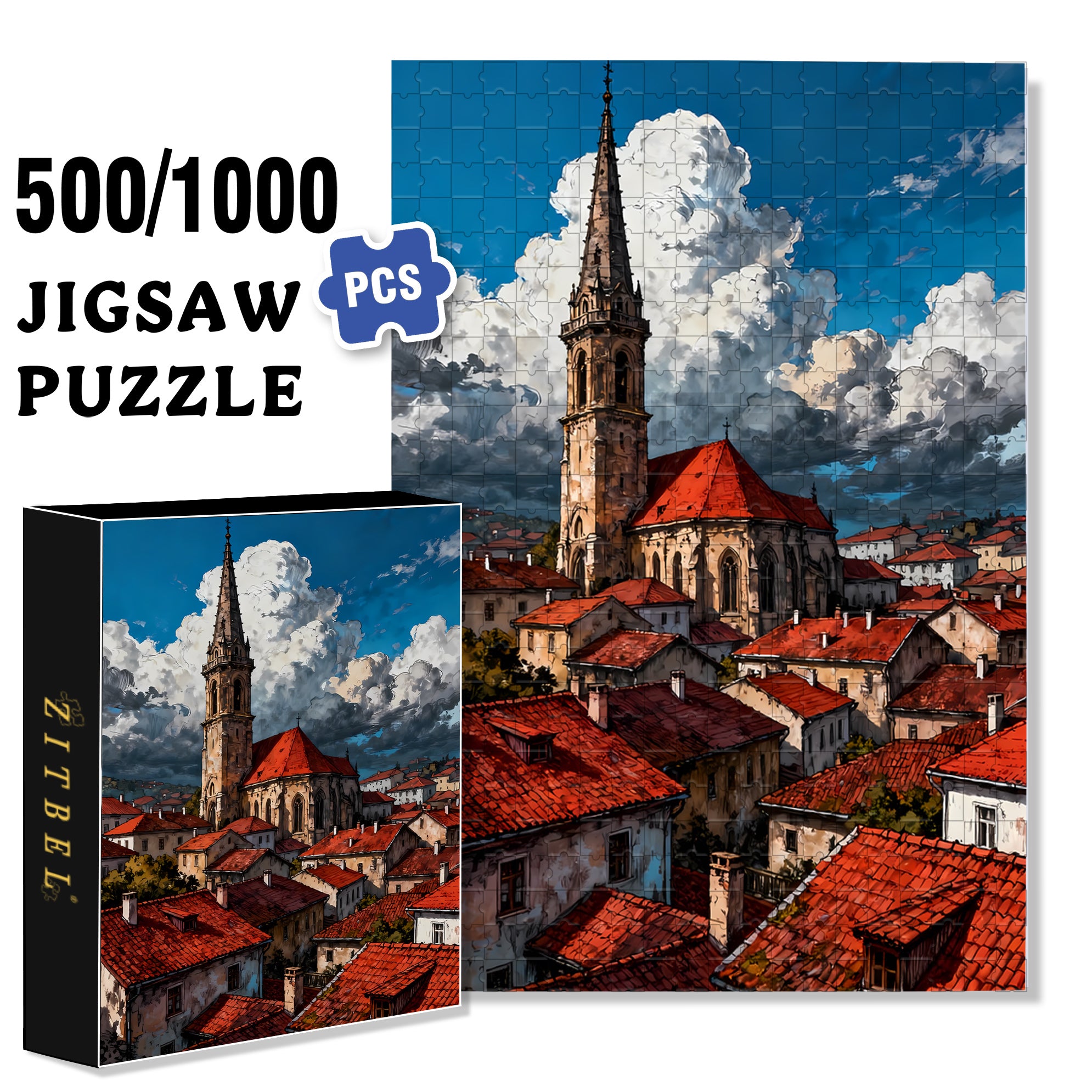 Summer Afternoon 500pcs/1000pcs Jigsaw Puzzle, Scratch-Resistant, Interactive Family Game & Brain-Boosting DIY Decor, Perfect for Halloween, Christmas & New Year Gifts, Family Puzzle Game