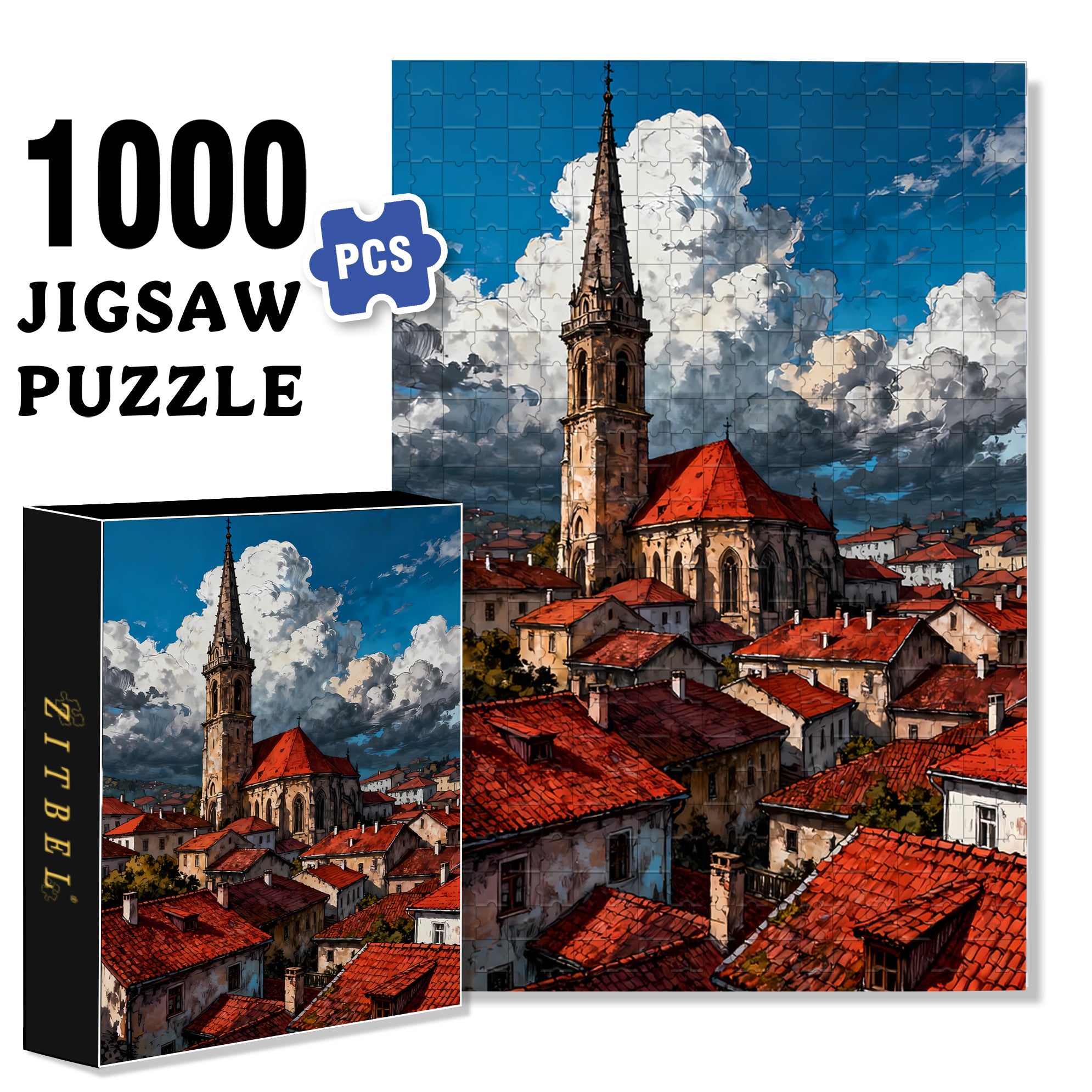 Summer Afternoon 500pcs/1000pcs Jigsaw Puzzle, Scratch-Resistant, Interactive Family Game & Brain-Boosting DIY Decor, Perfect for Halloween, Christmas & New Year Gifts, Family Puzzle Game