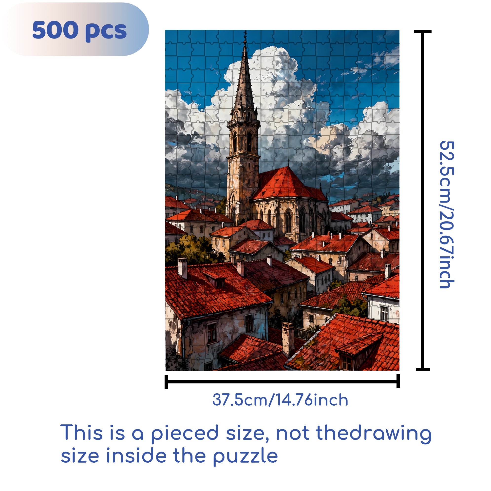 Summer Afternoon 500pcs/1000pcs Jigsaw Puzzle, Scratch-Resistant, Interactive Family Game & Brain-Boosting DIY Decor, Perfect for Halloween, Christmas & New Year Gifts, Family Puzzle Game