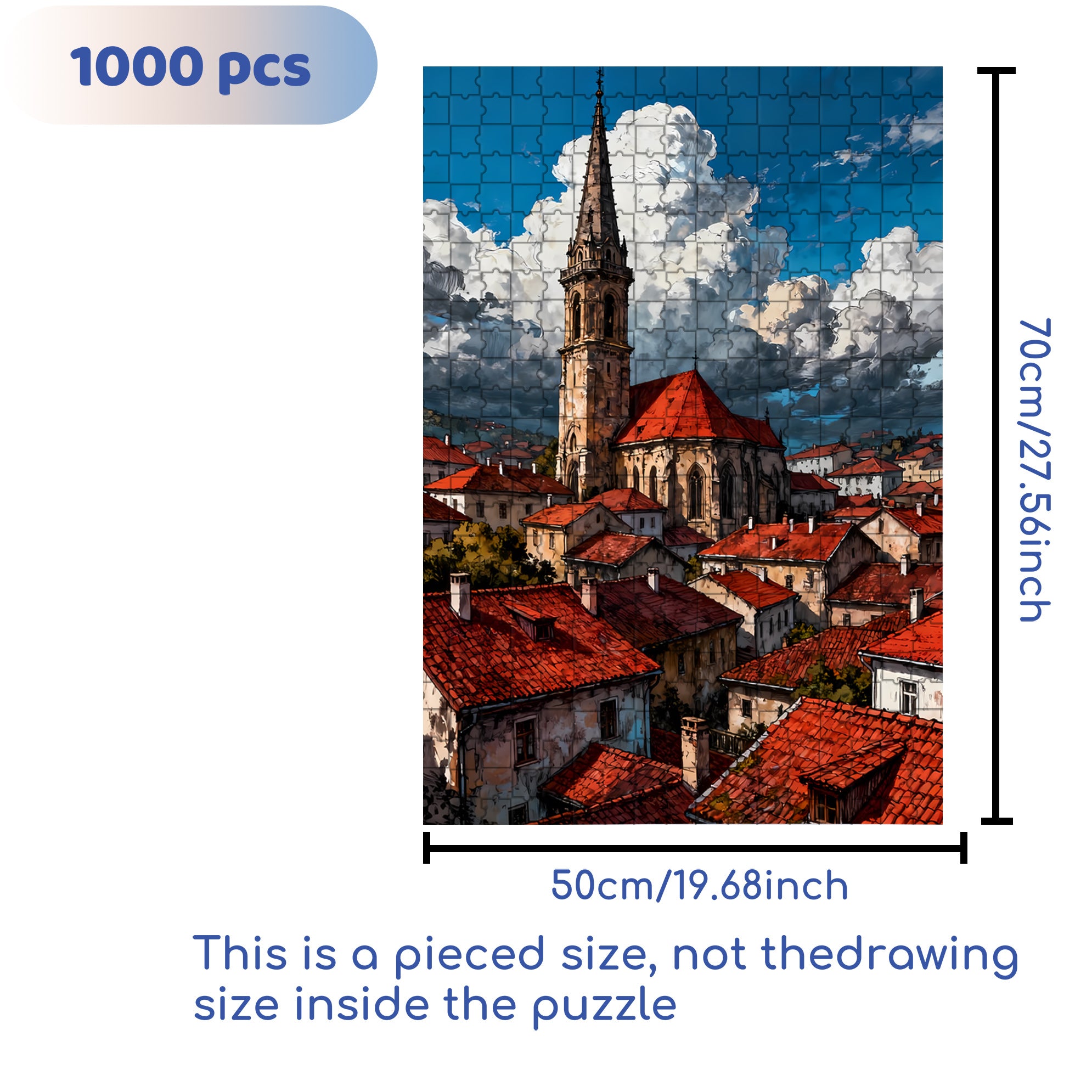 Summer Afternoon 500pcs/1000pcs Jigsaw Puzzle, Scratch-Resistant, Interactive Family Game & Brain-Boosting DIY Decor, Perfect for Halloween, Christmas & New Year Gifts, Family Puzzle Game