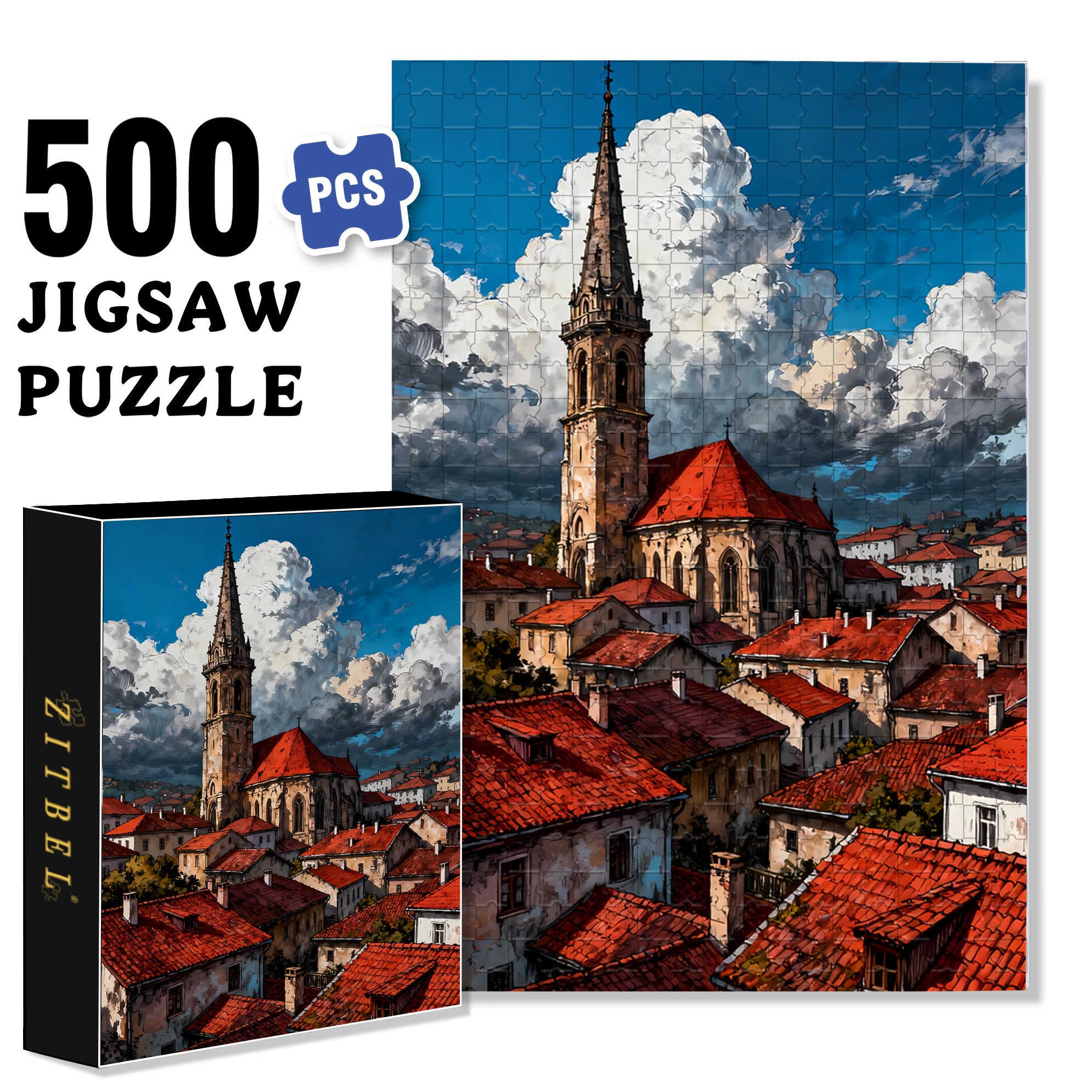 Summer Afternoon 500pcs/1000pcs Jigsaw Puzzle, Scratch-Resistant, Interactive Family Game & Brain-Boosting DIY Decor, Perfect for Halloween, Christmas & New Year Gifts, Family Puzzle Game