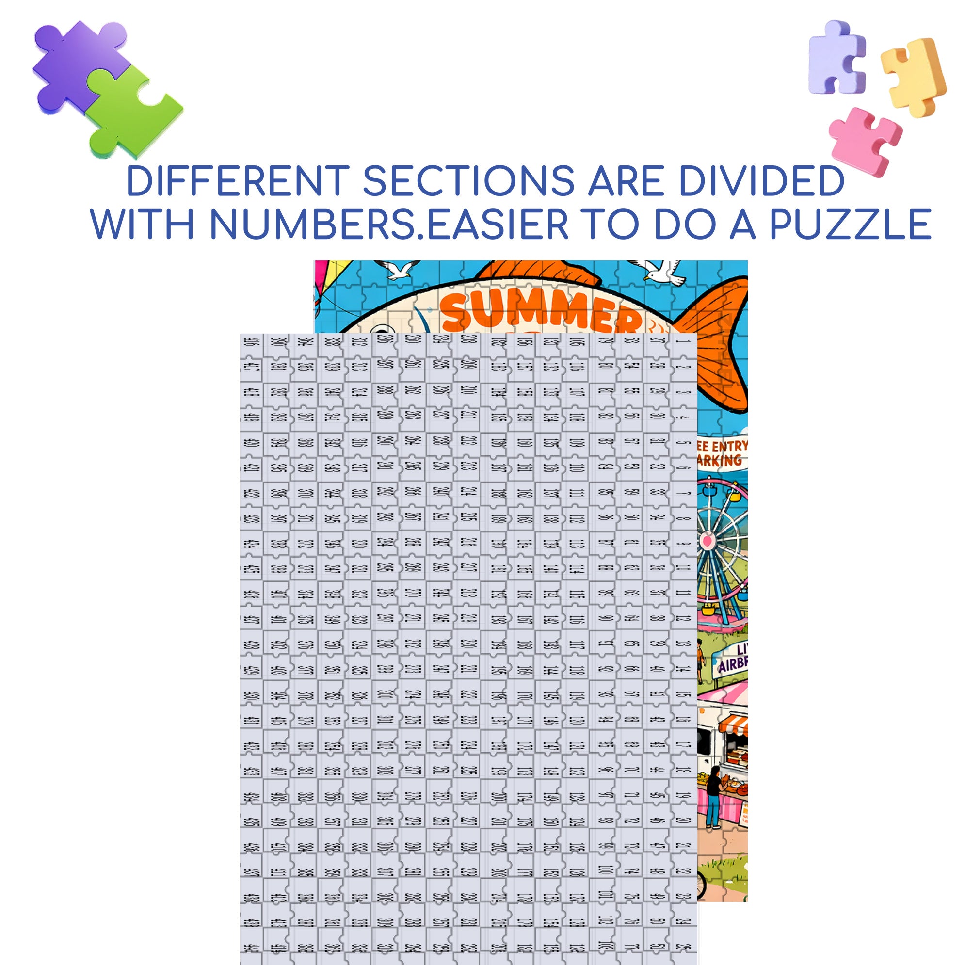 Summer Thrift Festival 500pcs/1000pcs Jigsaw Puzzle, Scratch-Resistant, Interactive Family Game & Brain-Boosting DIY Decor, Perfect for Halloween, Christmas & New Year Gifts, Family Puzzle Game