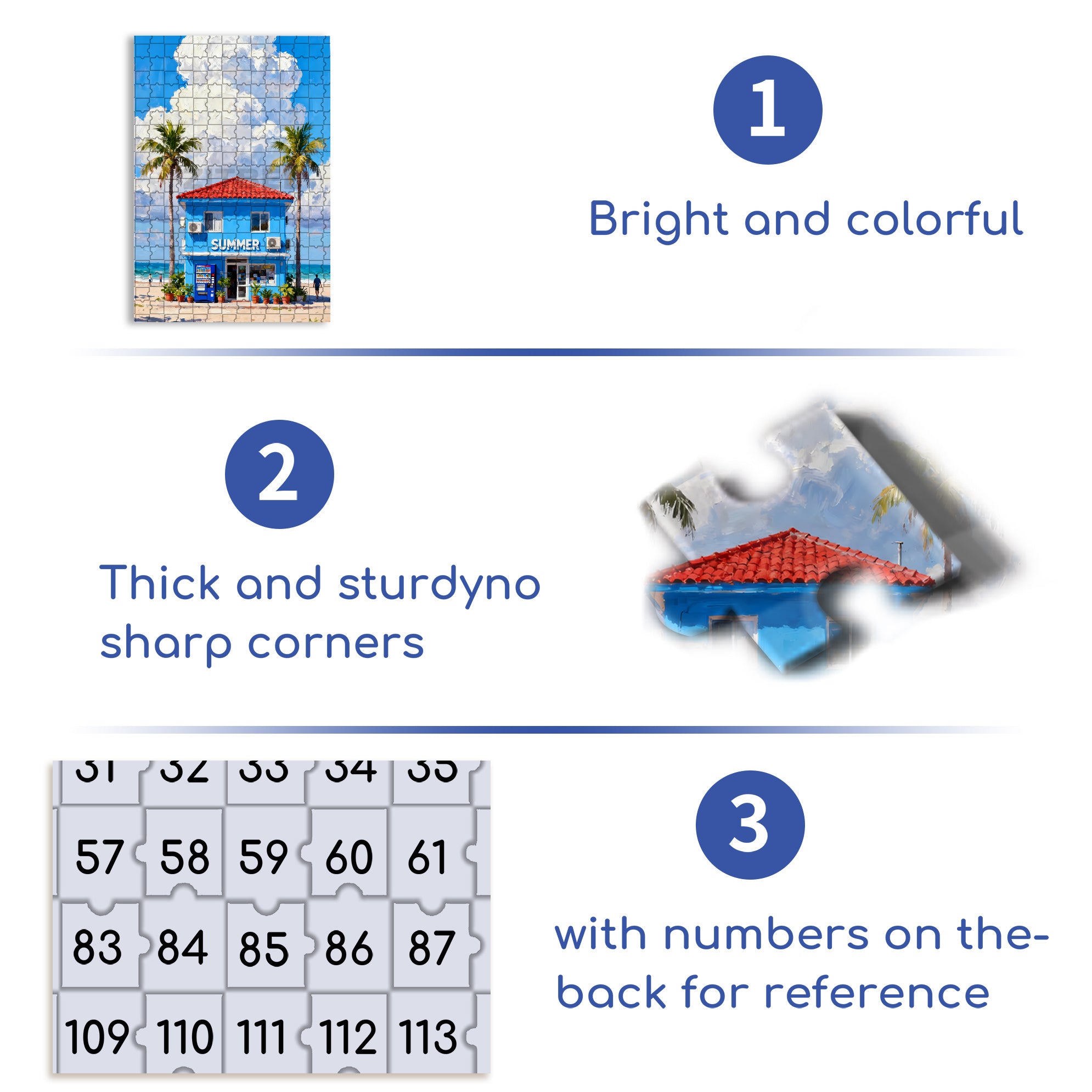 Summer Vacation 500pcs/1000pcs Jigsaw Puzzle, Scratch-Resistant, Interactive Family Game & Brain-Boosting DIY Decor, Perfect for Halloween, Christmas & New Year Gifts, Family Puzzle Game