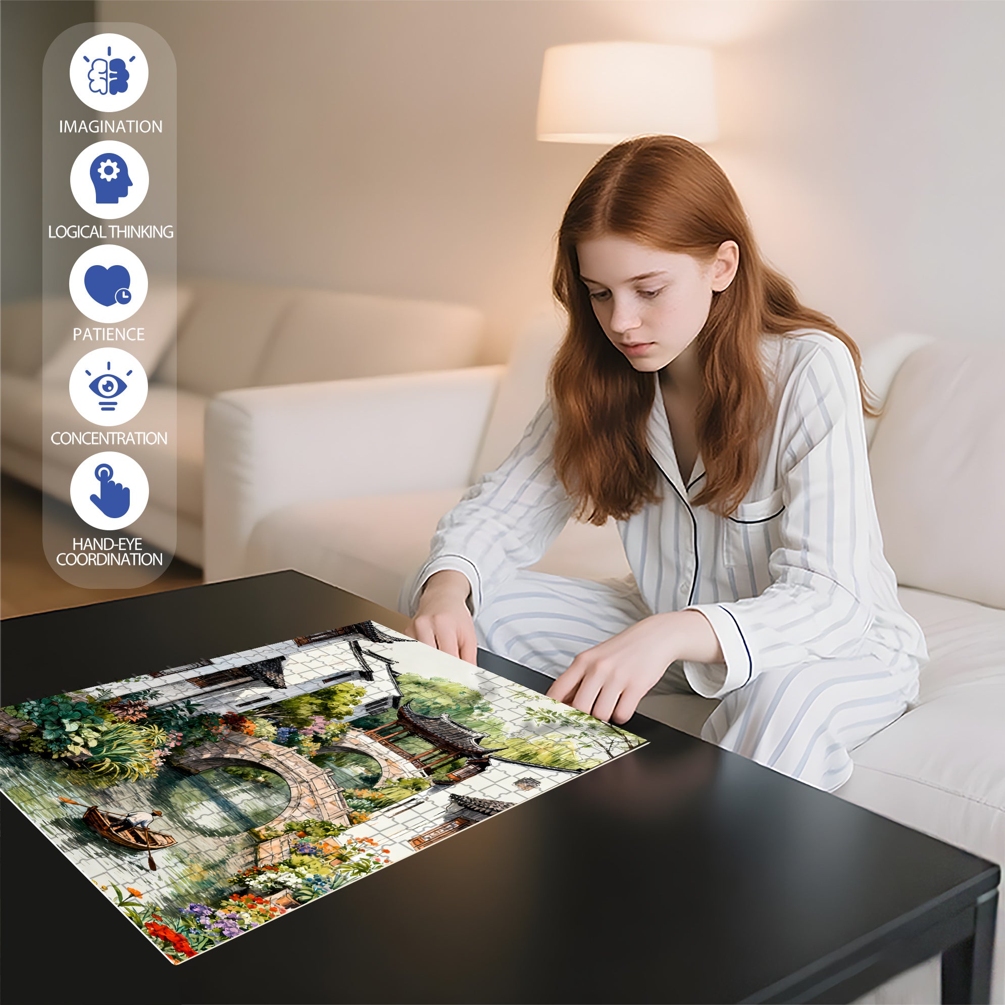 Suzhou 500pcs/1000pcs Jigsaw Puzzle, Scratch-Resistant, Interactive Family Game & Brain-Boosting DIY Decor, Perfect for Halloween, Christmas & New Year Gifts, Family Puzzle Game