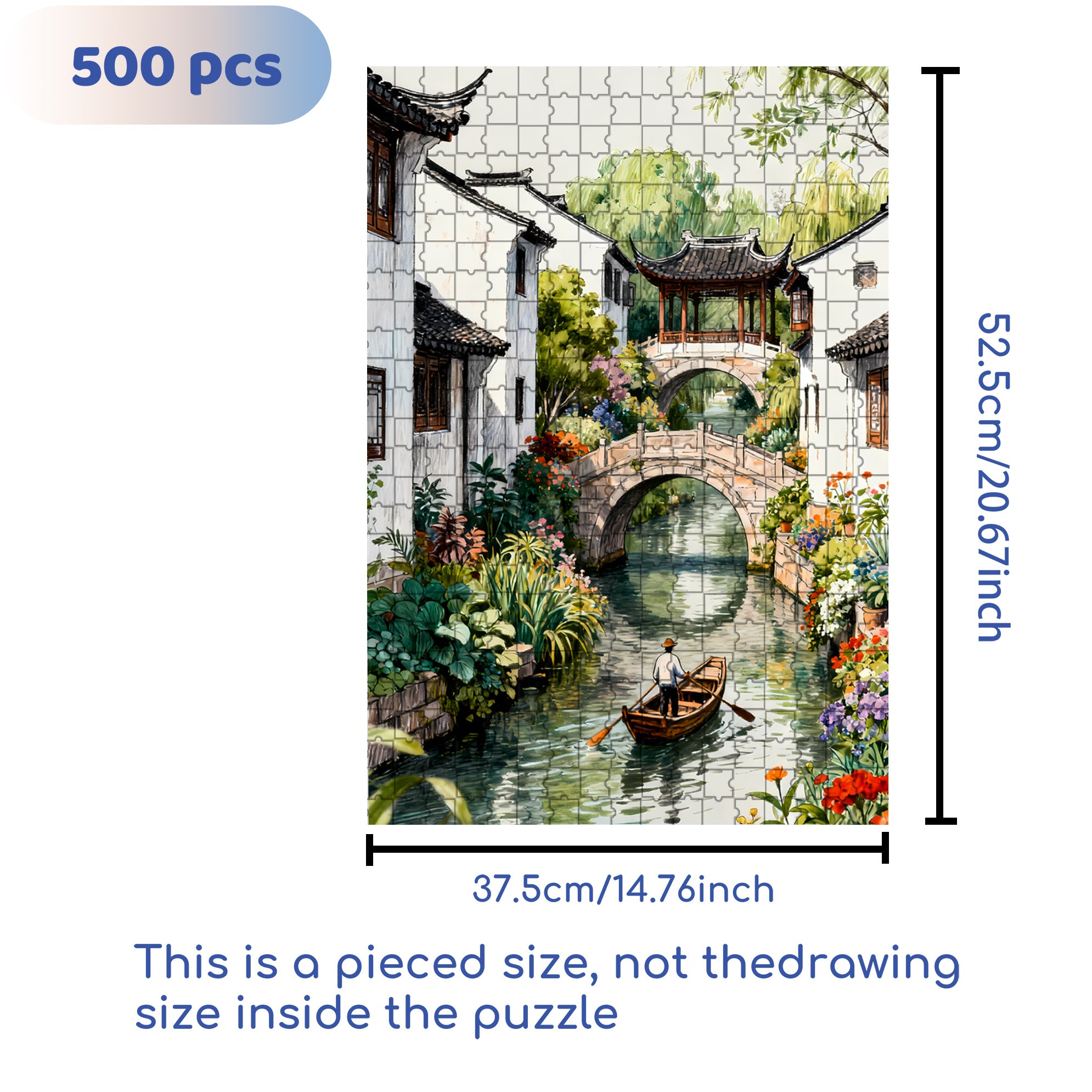 Suzhou 500pcs/1000pcs Jigsaw Puzzle, Scratch-Resistant, Interactive Family Game & Brain-Boosting DIY Decor, Perfect for Halloween, Christmas & New Year Gifts, Family Puzzle Game