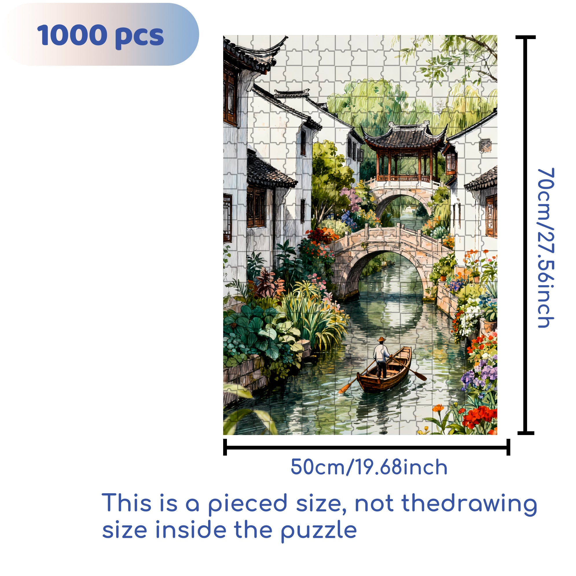 Suzhou 500pcs/1000pcs Jigsaw Puzzle, Scratch-Resistant, Interactive Family Game & Brain-Boosting DIY Decor, Perfect for Halloween, Christmas & New Year Gifts, Family Puzzle Game