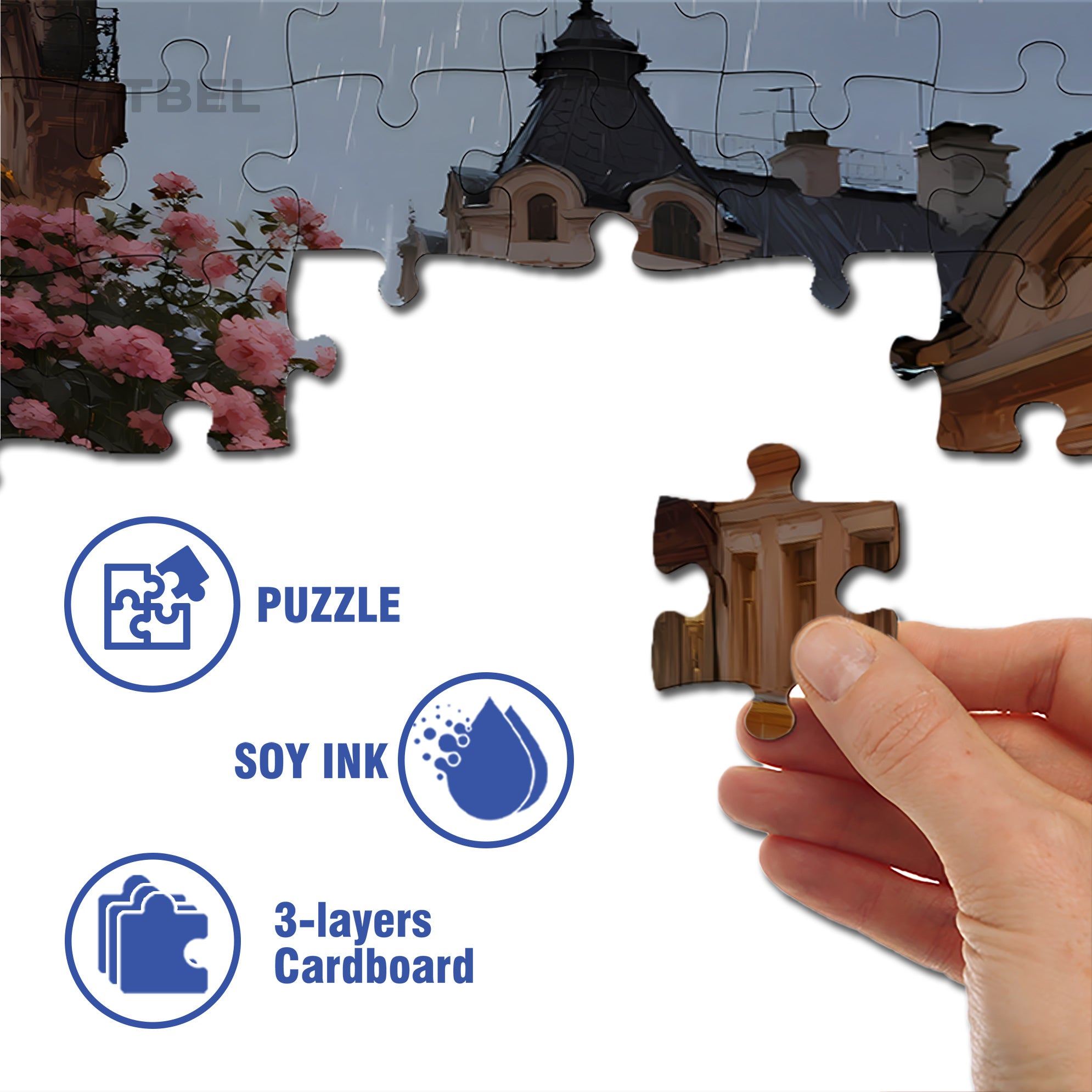 Walking In The Rain 500pcs/1000pcs Jigsaw Puzzle, Scratch-Resistant, Interactive Family Game & Brain-Boosting DIY Decor, Perfect for Halloween, Christmas & New Year Gifts, Family Puzzle Game