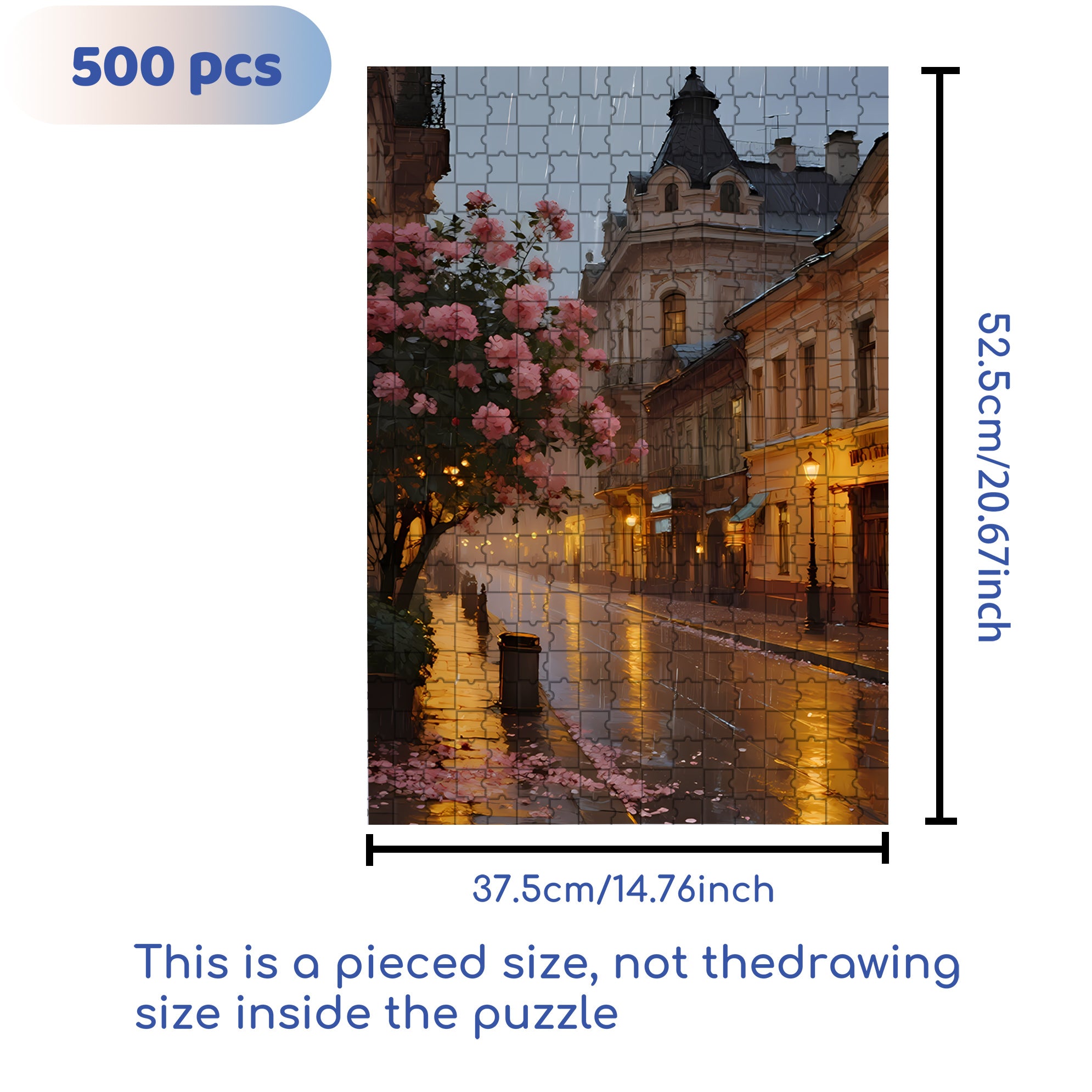 Walking In The Rain 500pcs/1000pcs Jigsaw Puzzle, Scratch-Resistant, Interactive Family Game & Brain-Boosting DIY Decor, Perfect for Halloween, Christmas & New Year Gifts, Family Puzzle Game