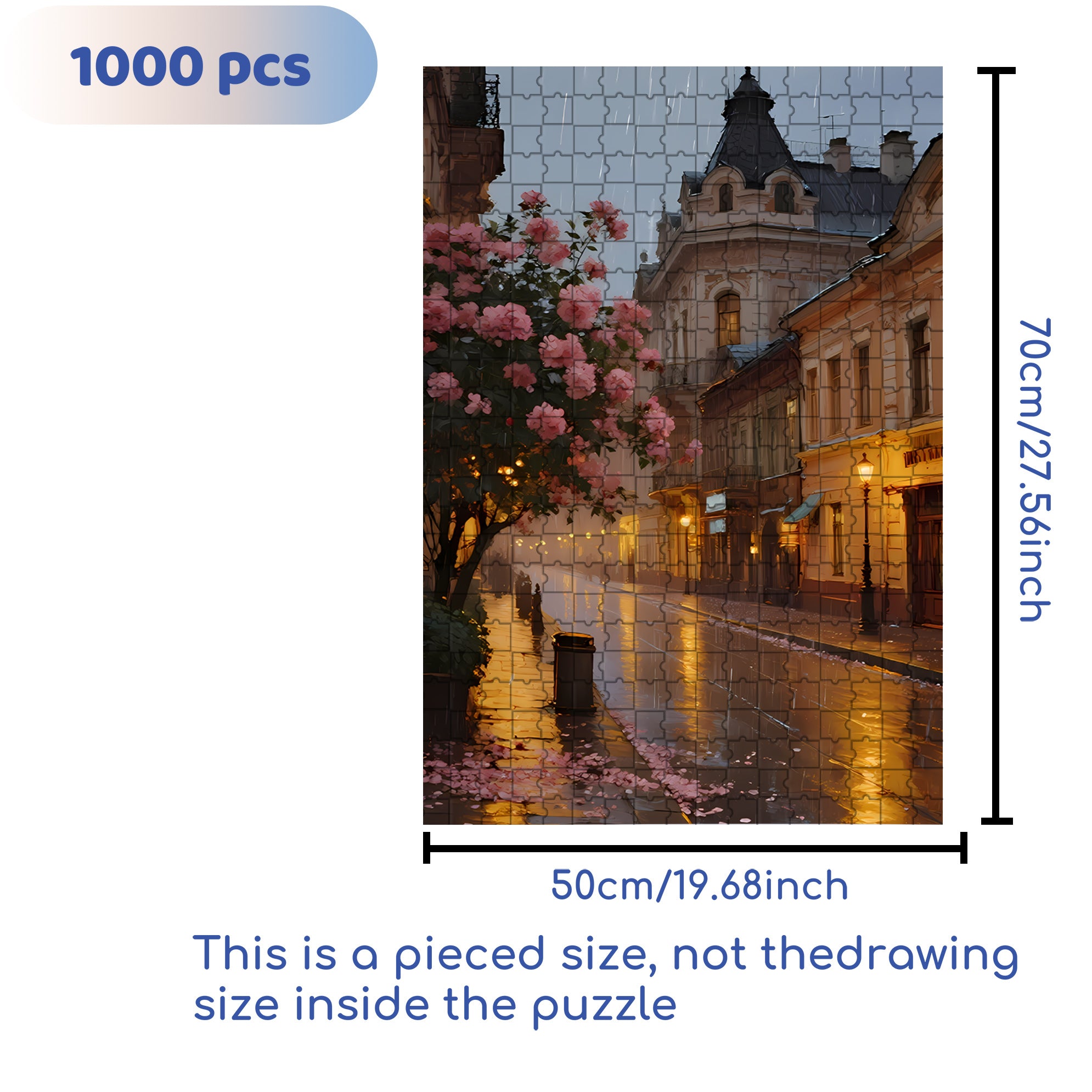 Walking In The Rain 500pcs/1000pcs Jigsaw Puzzle, Scratch-Resistant, Interactive Family Game & Brain-Boosting DIY Decor, Perfect for Halloween, Christmas & New Year Gifts, Family Puzzle Game