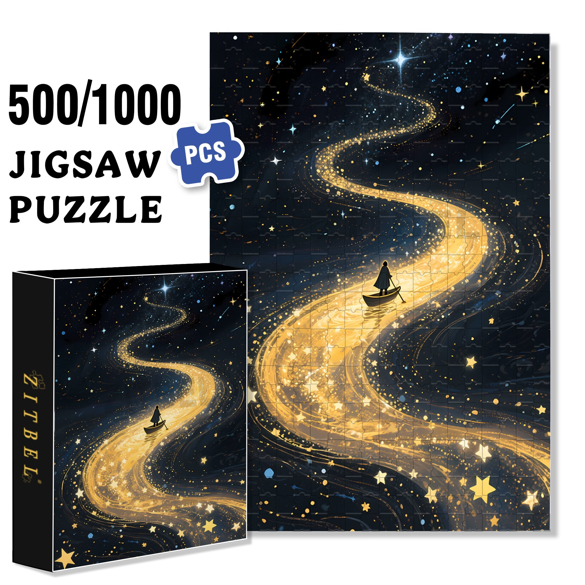 A Sky Full Of Stars 500pcs/1000pcs Jigsaw Puzzle, Scratch-Resistant, Interactive Family Game & Brain-Boosting DIY Decor, Perfect for Halloween, Christmas & New Year Gifts, Family Puzzle Game