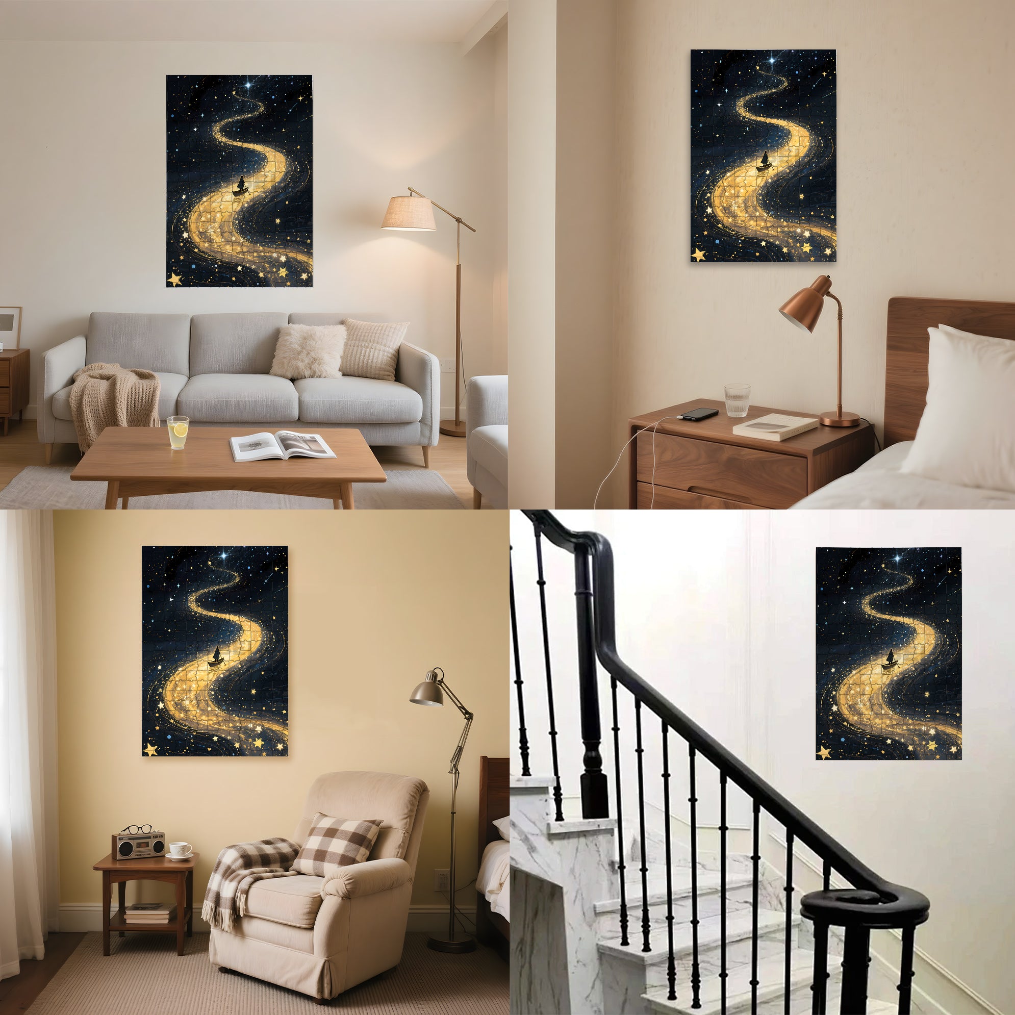 A Sky Full Of Stars 500pcs/1000pcs Jigsaw Puzzle, Scratch-Resistant, Interactive Family Game & Brain-Boosting DIY Decor, Perfect for Halloween, Christmas & New Year Gifts, Family Puzzle Game