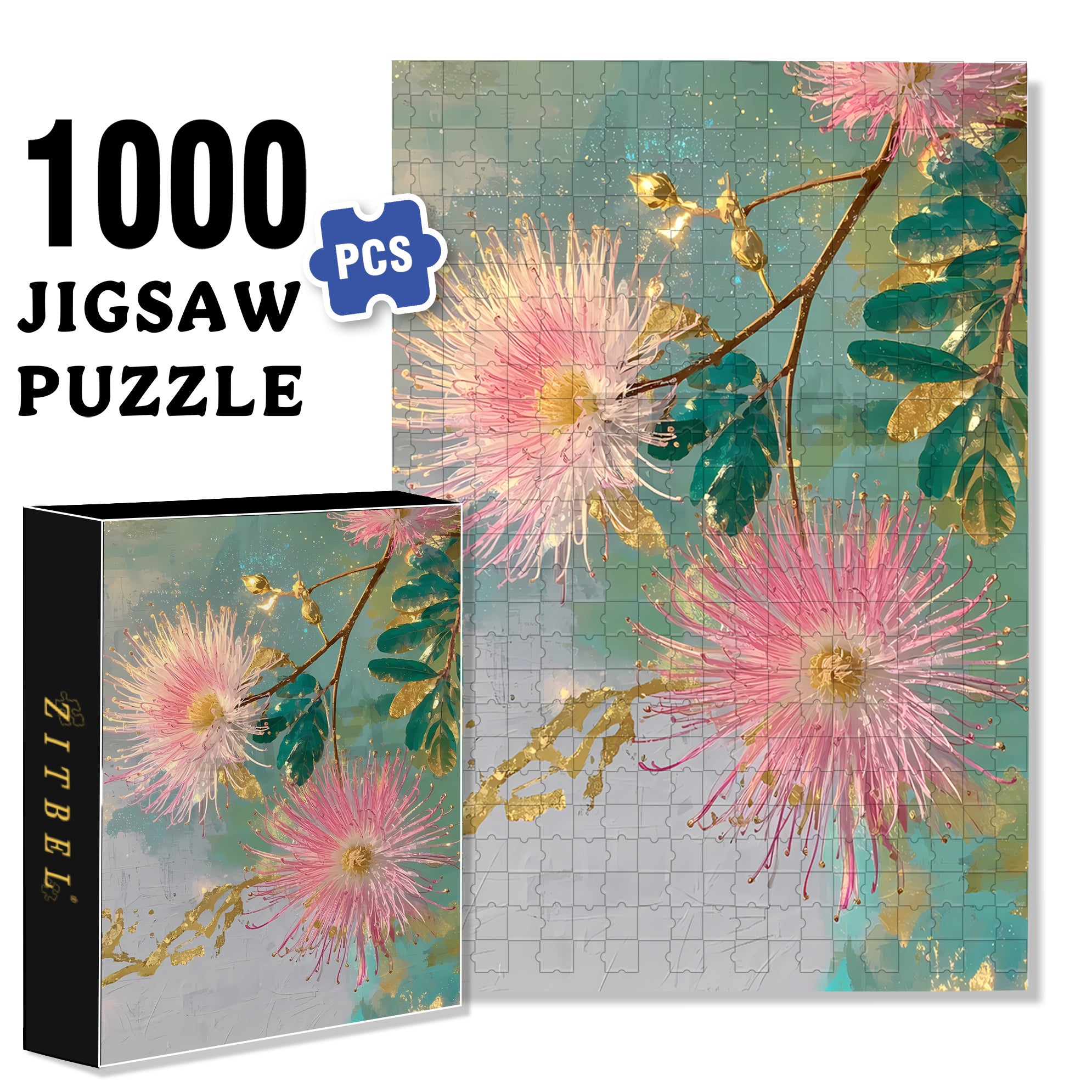Albizia Julibrissin 500pcs/1000pcs Jigsaw Puzzle, Scratch-Resistant, Interactive Family Game & Brain-Boosting DIY Decor, Perfect for Halloween, Christmas & New Year Gifts, Family Puzzle Game