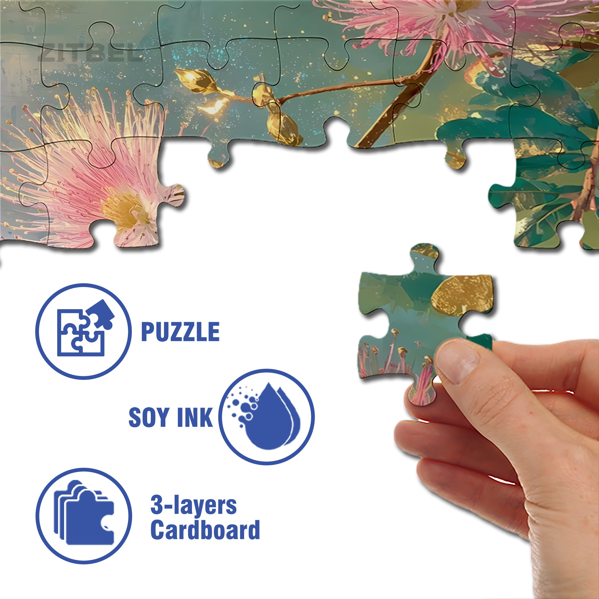 Albizia Julibrissin 500pcs/1000pcs Jigsaw Puzzle, Scratch-Resistant, Interactive Family Game & Brain-Boosting DIY Decor, Perfect for Halloween, Christmas & New Year Gifts, Family Puzzle Game