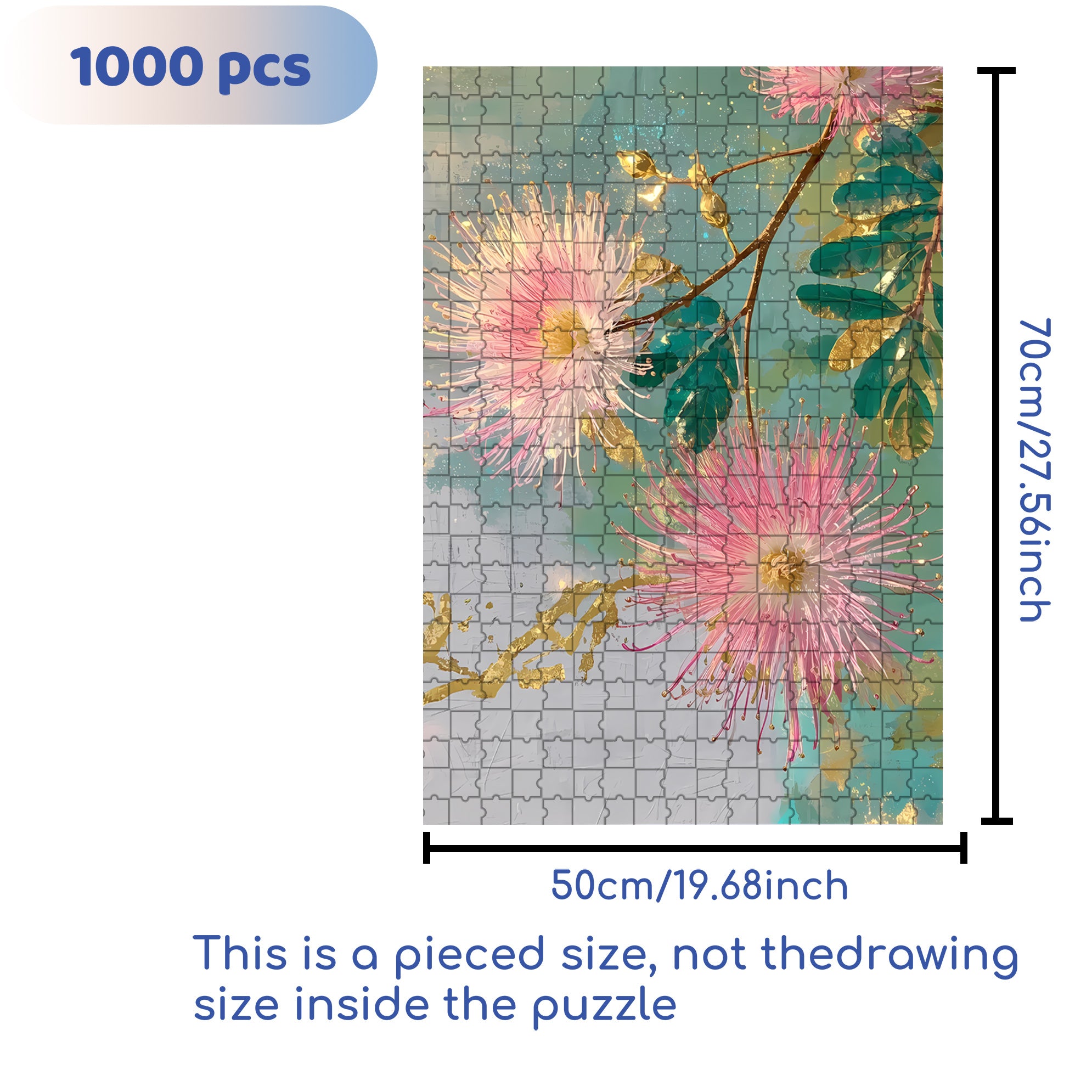 Albizia Julibrissin 500pcs/1000pcs Jigsaw Puzzle, Scratch-Resistant, Interactive Family Game & Brain-Boosting DIY Decor, Perfect for Halloween, Christmas & New Year Gifts, Family Puzzle Game