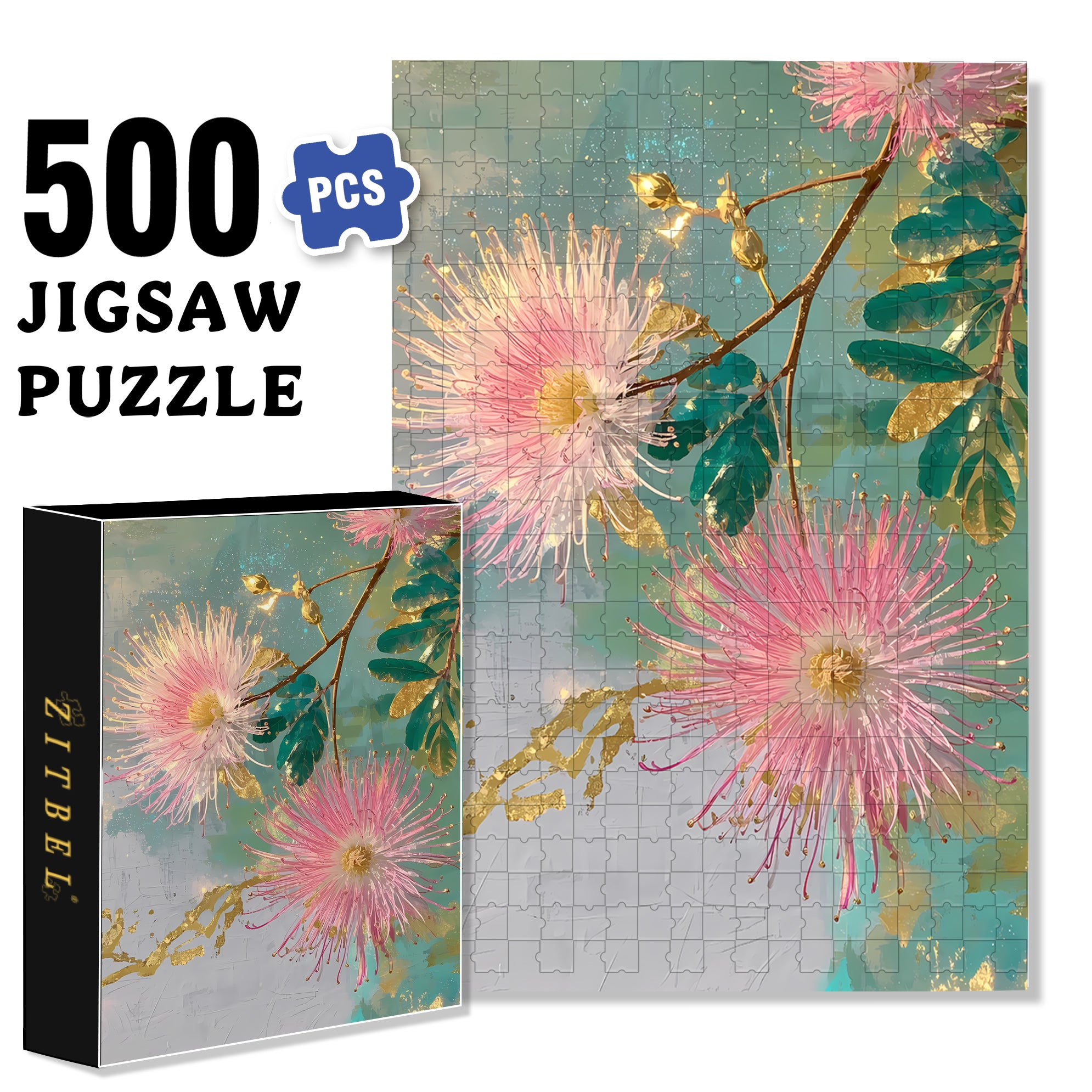 Albizia Julibrissin 500pcs/1000pcs Jigsaw Puzzle, Scratch-Resistant, Interactive Family Game & Brain-Boosting DIY Decor, Perfect for Halloween, Christmas & New Year Gifts, Family Puzzle Game
