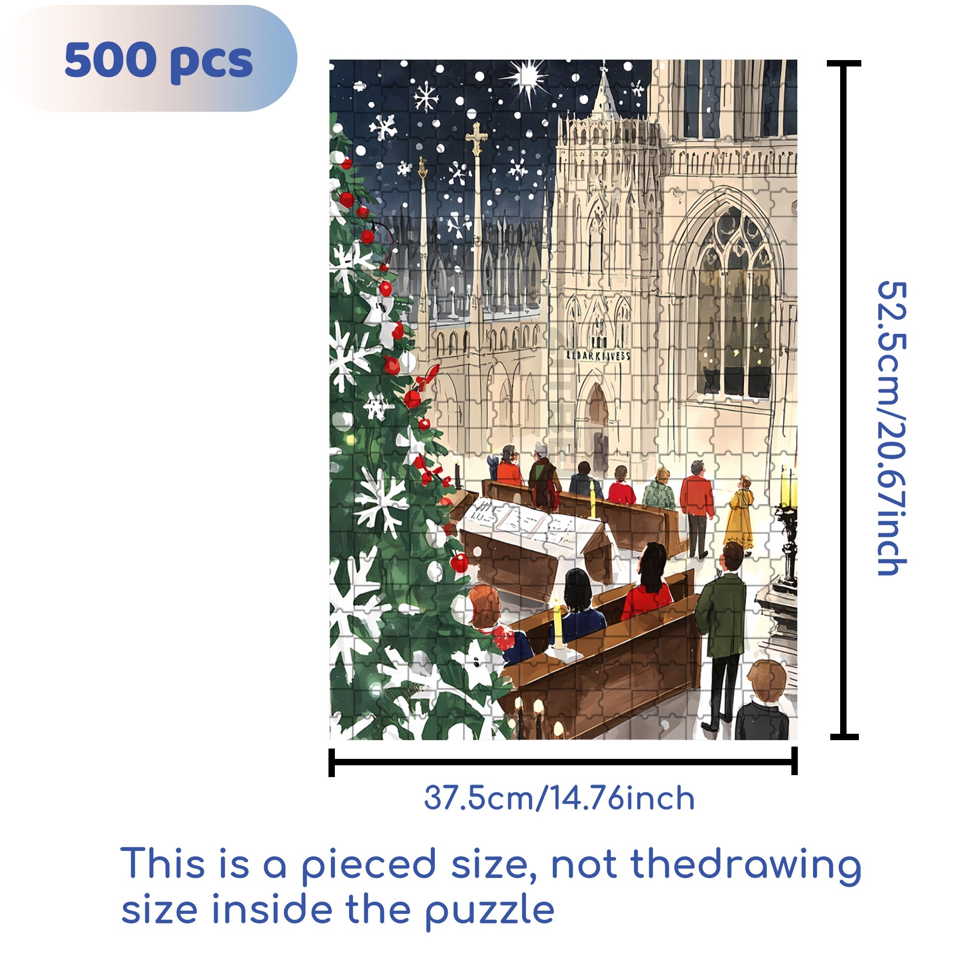 Christmas Eve 500pcs/1000pcs Jigsaw Puzzle, Scratch-Resistant, Interactive Family Game & Brain-Boosting DIY Decor, Perfect for Halloween, Christmas & New Year Gifts, Family Puzzle Game