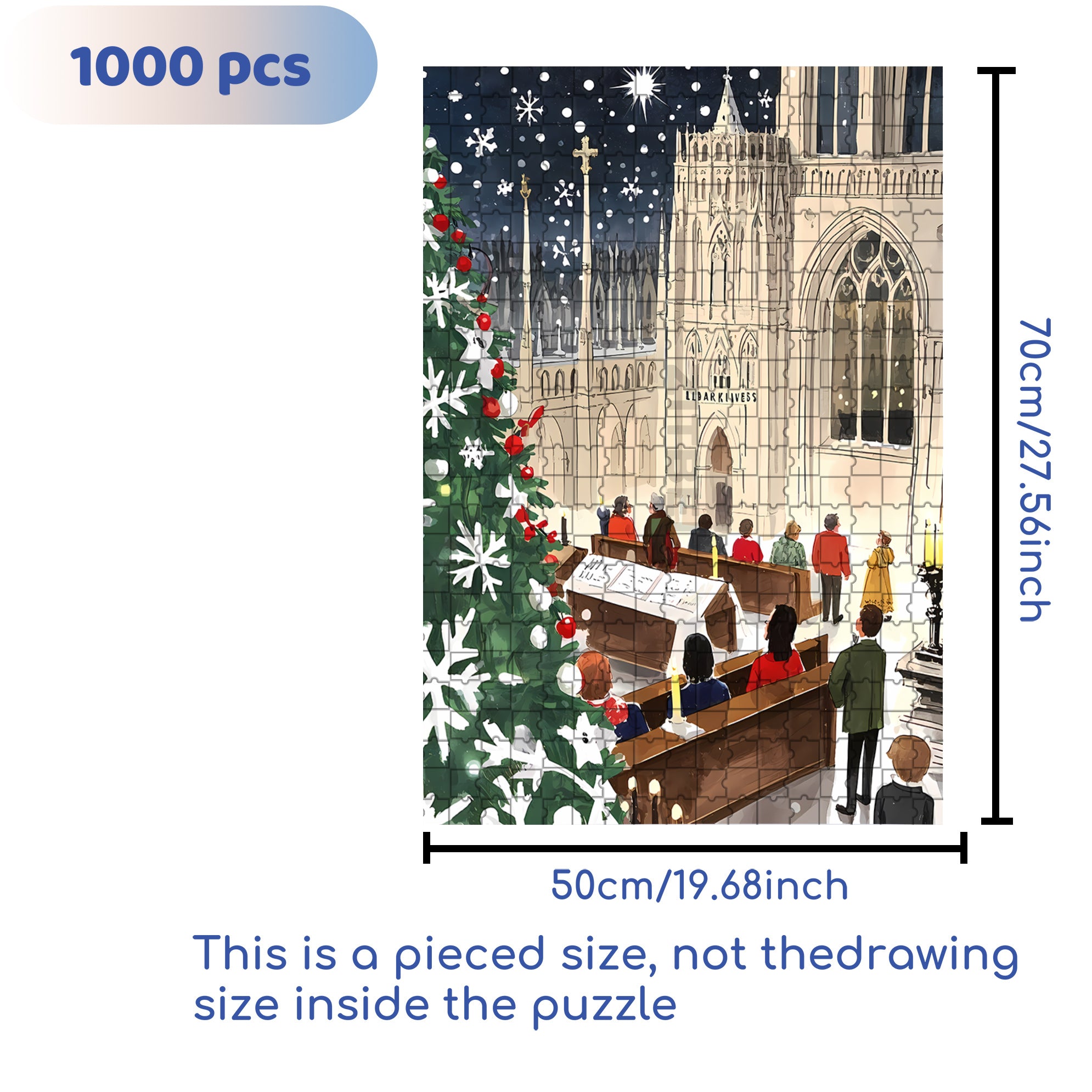 Christmas Eve 500pcs/1000pcs Jigsaw Puzzle, Scratch-Resistant, Interactive Family Game & Brain-Boosting DIY Decor, Perfect for Halloween, Christmas & New Year Gifts, Family Puzzle Game