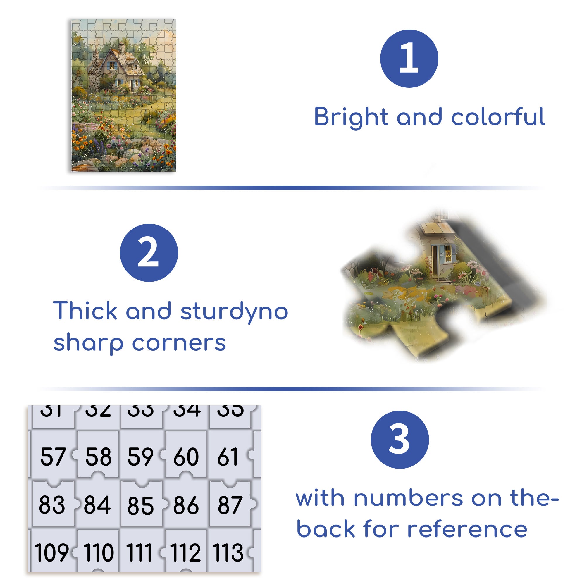 Country House 2 500pcs/1000pcs Jigsaw Puzzle, Scratch-Resistant, Interactive Family Game & Brain-Boosting DIY Decor, Perfect for Halloween, Christmas & New Year Gifts, Family Puzzle Game