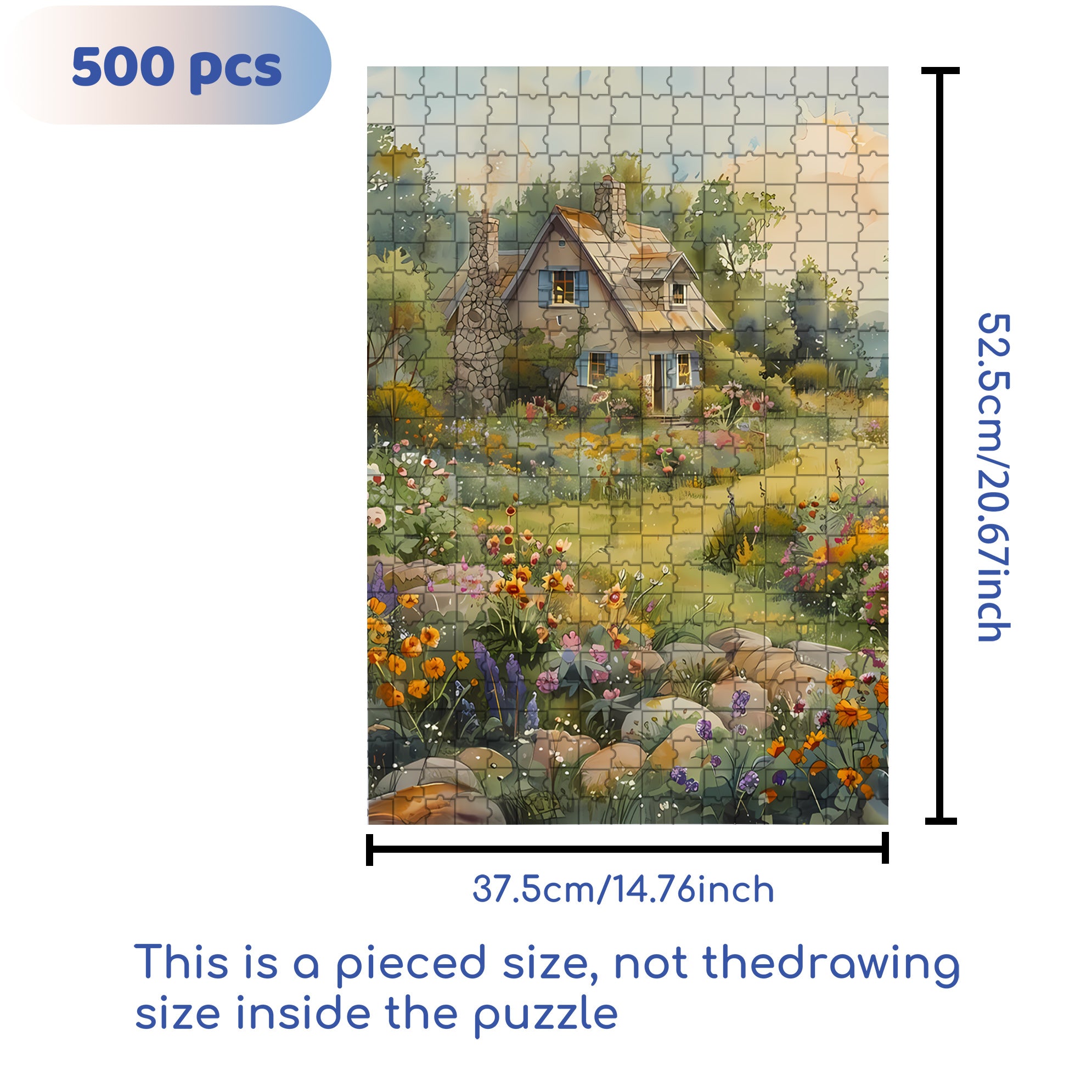 Country House 2 500pcs/1000pcs Jigsaw Puzzle, Scratch-Resistant, Interactive Family Game & Brain-Boosting DIY Decor, Perfect for Halloween, Christmas & New Year Gifts, Family Puzzle Game
