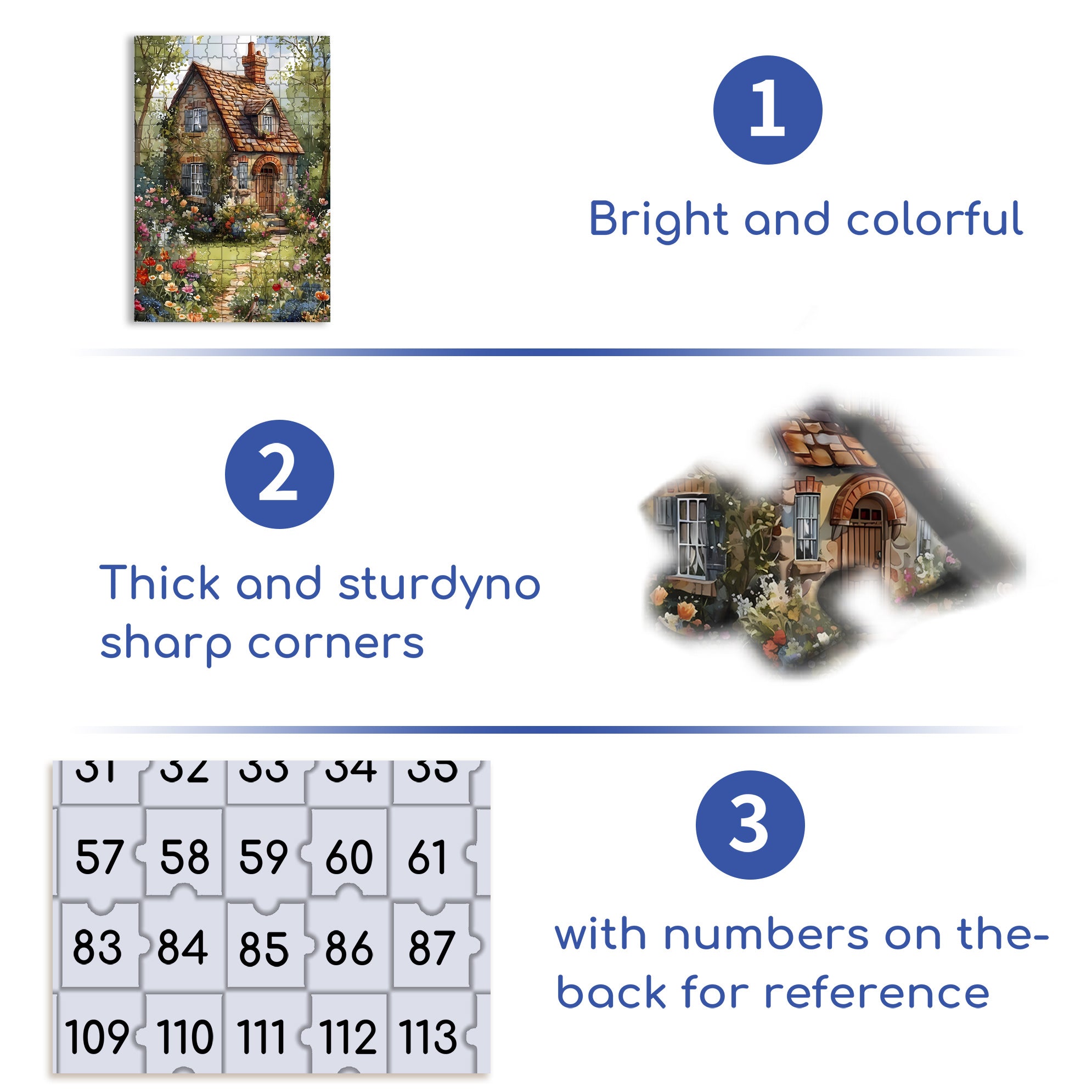 Country House 500pcs/1000pcs Jigsaw Puzzle, Scratch-Resistant, Interactive Family Game & Brain-Boosting DIY Decor, Perfect for Halloween, Christmas & New Year Gifts, Family Puzzle Game