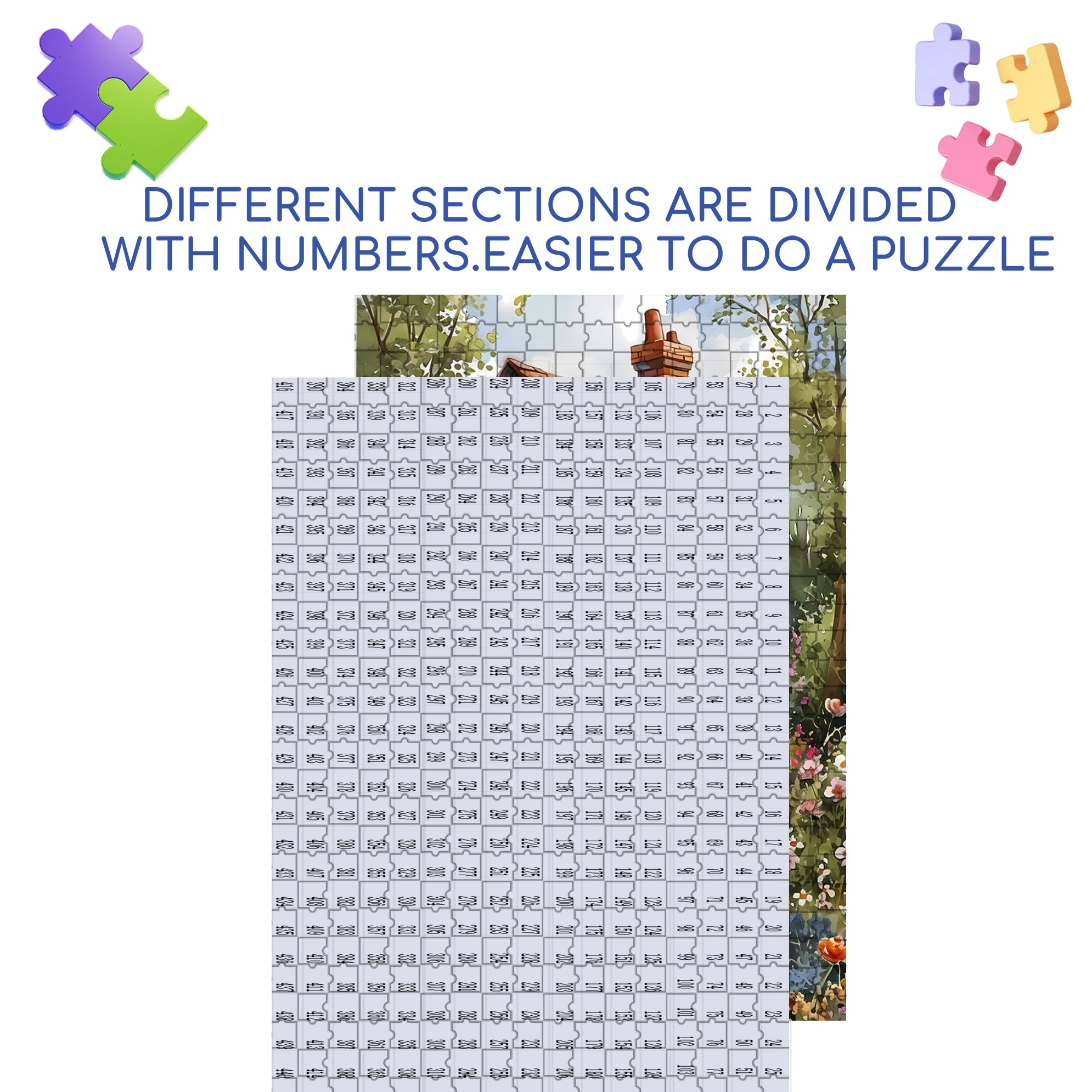 Country House 500pcs/1000pcs Jigsaw Puzzle, Scratch-Resistant, Interactive Family Game & Brain-Boosting DIY Decor, Perfect for Halloween, Christmas & New Year Gifts, Family Puzzle Game