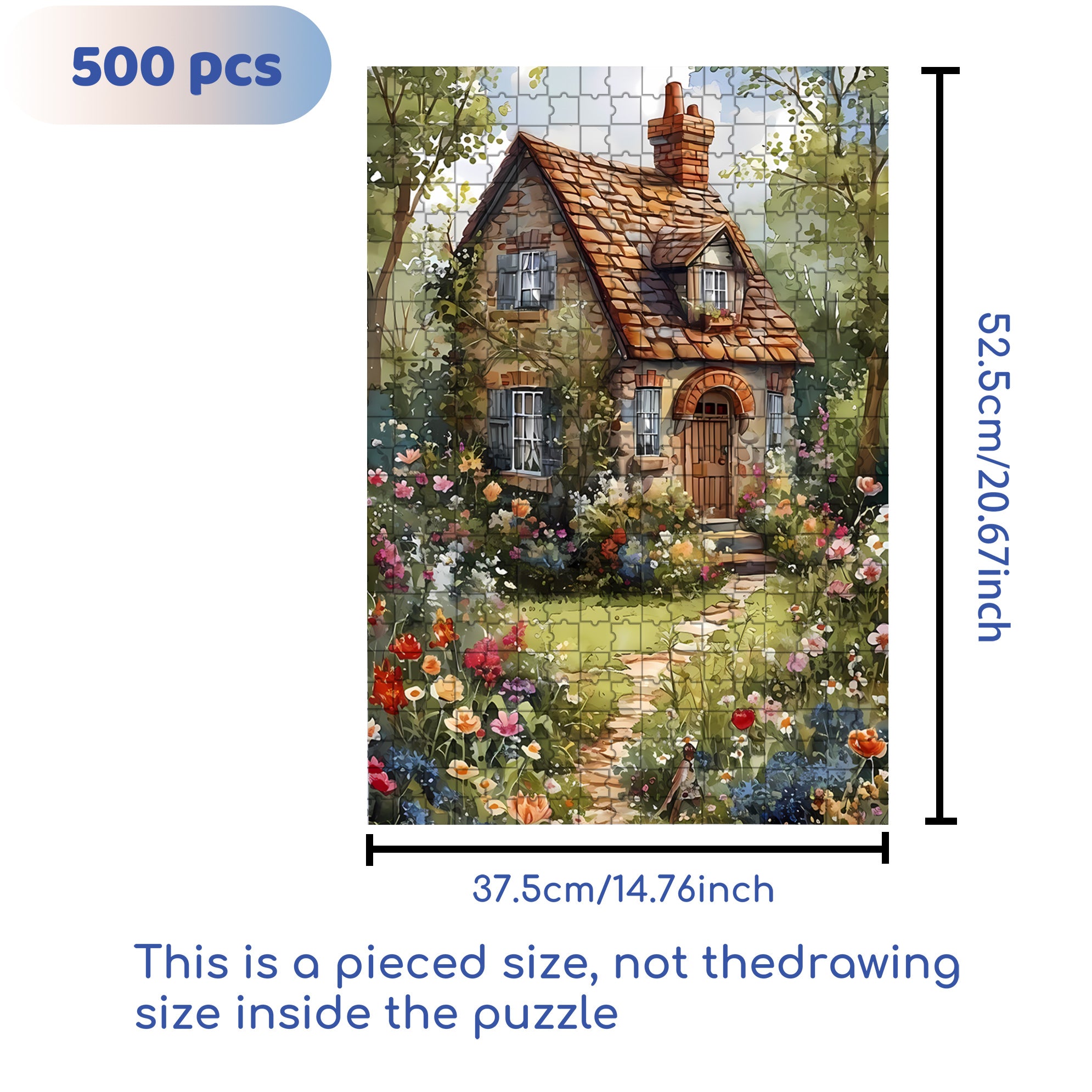 Country House 500pcs/1000pcs Jigsaw Puzzle, Scratch-Resistant, Interactive Family Game & Brain-Boosting DIY Decor, Perfect for Halloween, Christmas & New Year Gifts, Family Puzzle Game